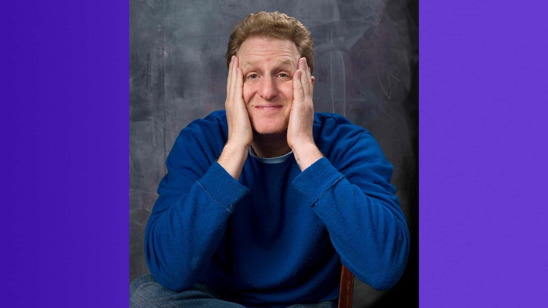 Michael Rapaport, blue sweater, dark gray backdrop, Full HD Desktop Wallpaper