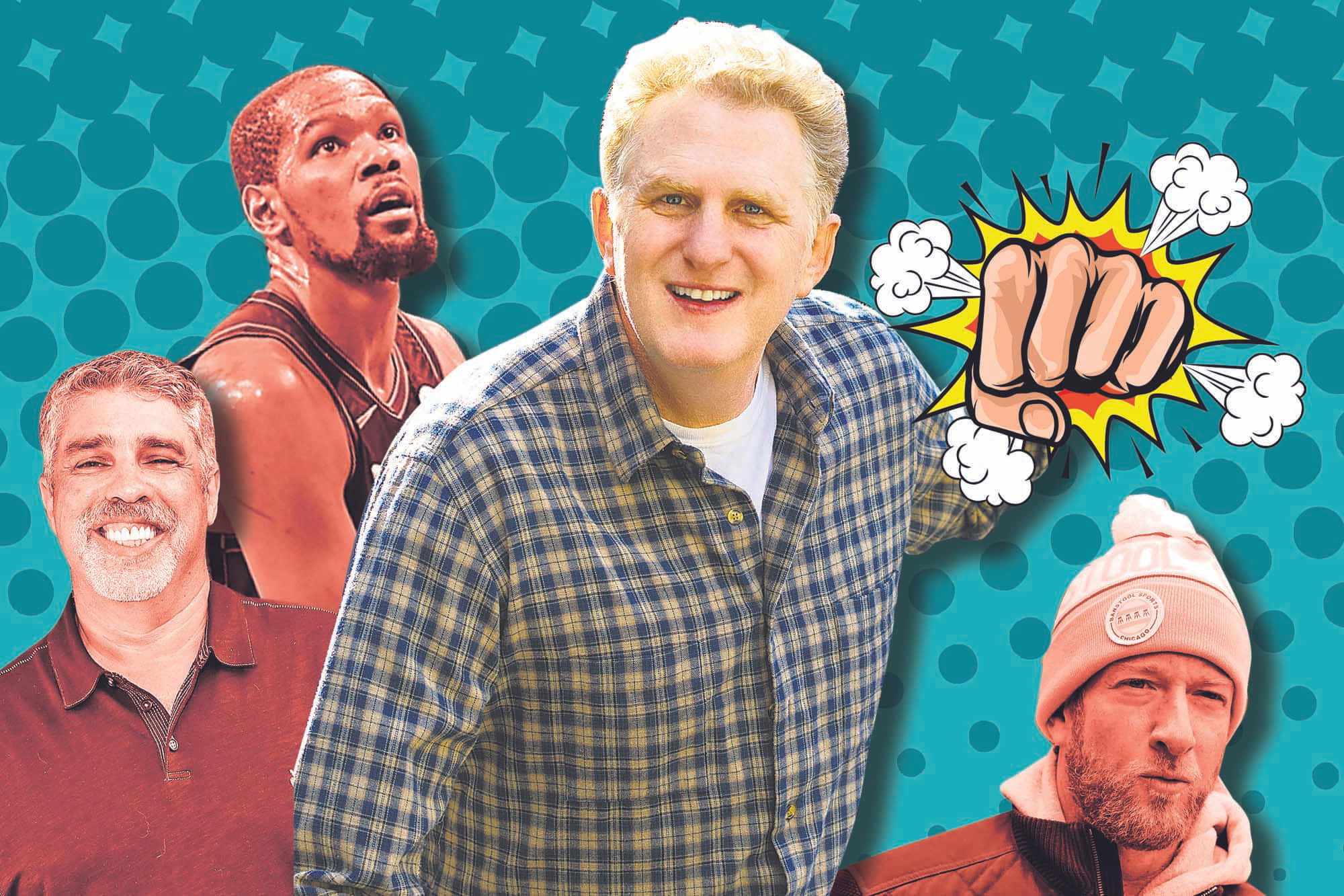 Michael Rapaport, pop-art collage, comic book explosion graphics, Full HD Desktop Wallpaper