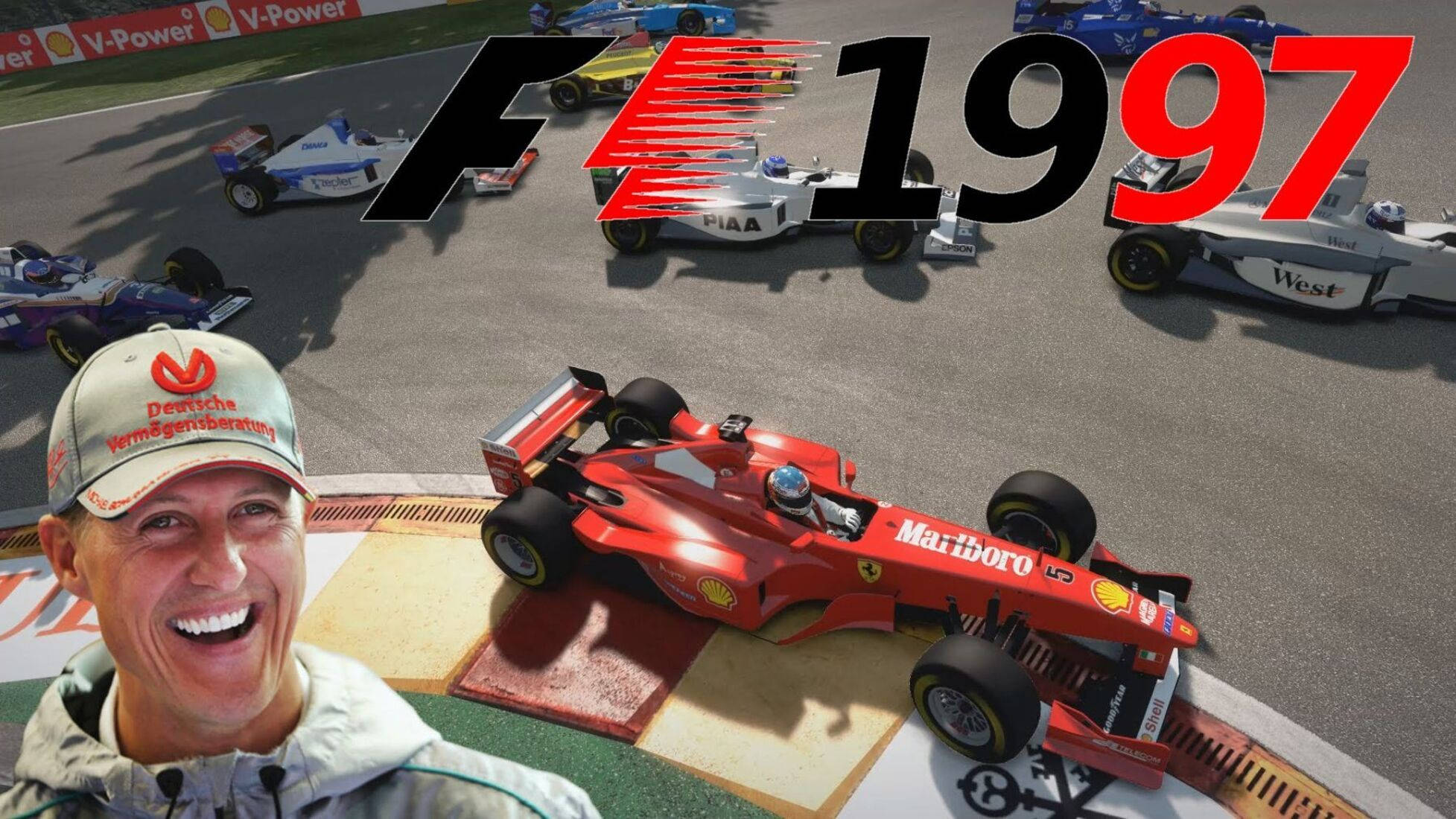 1997 Formula 1, red Ferrari, Michael Schumacher, Full HD Desktop Wallpaper