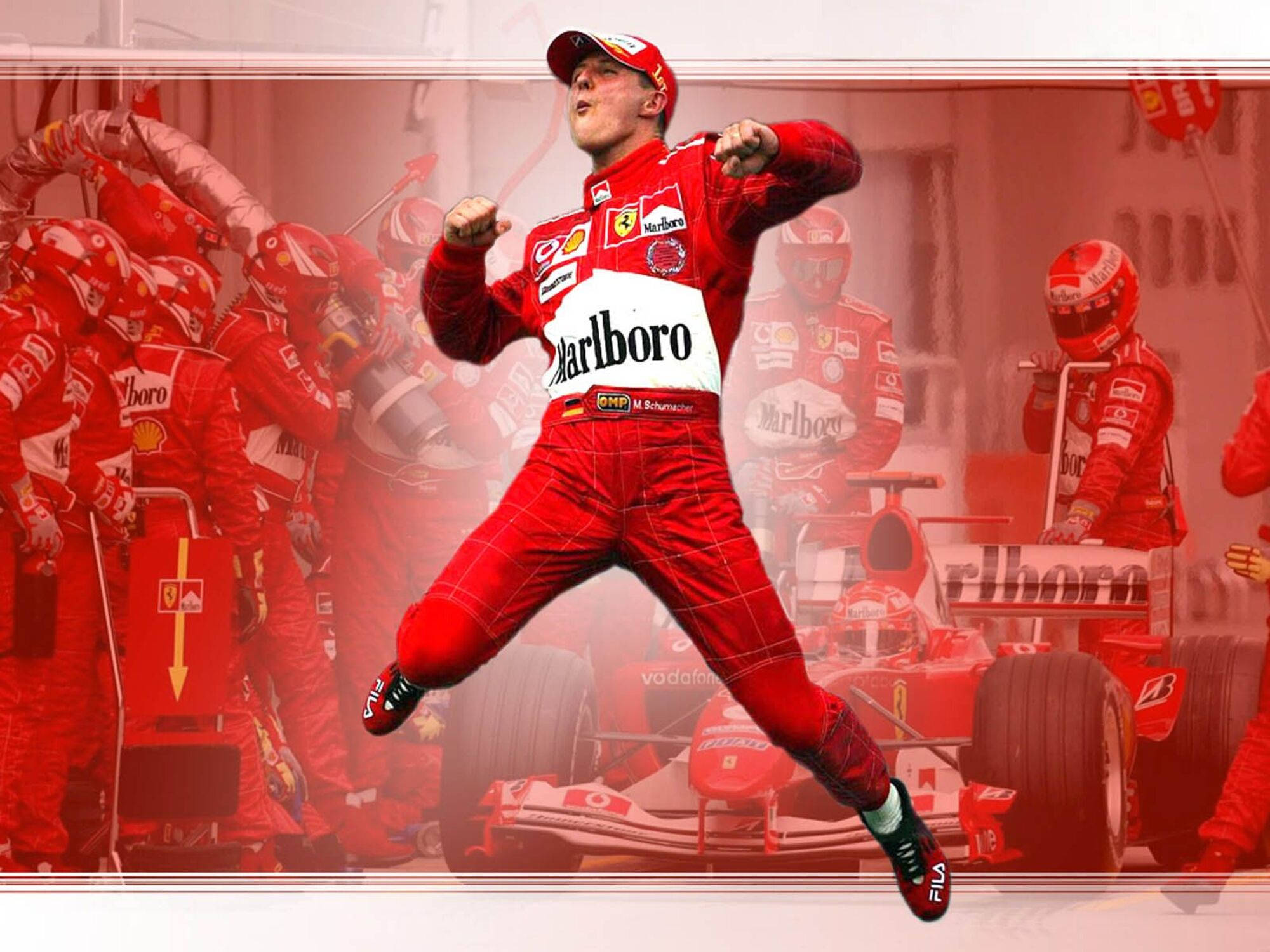 Michael Schumacher, F1 driver, red Ferrari racing suit, Full HD Desktop Wallpaper