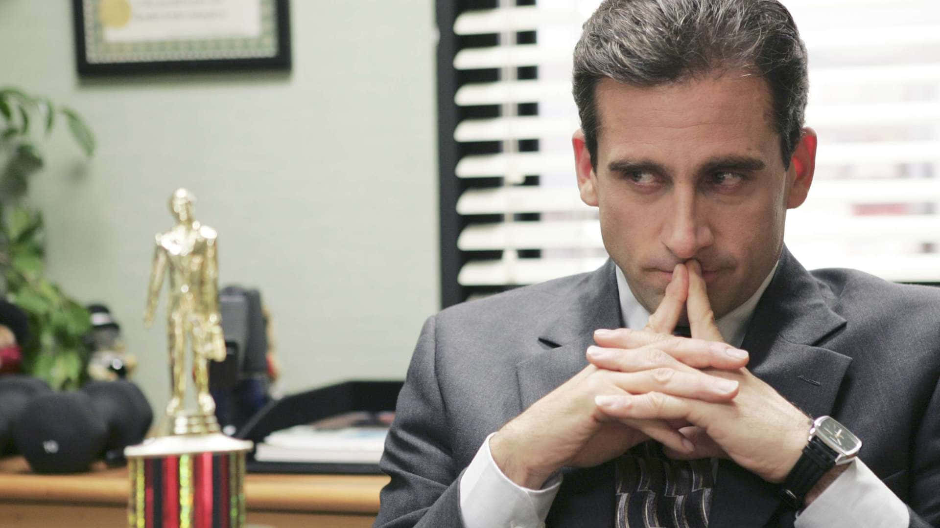 Michael Scott, The Office, gray suit, Full HD Desktop Wallpaper