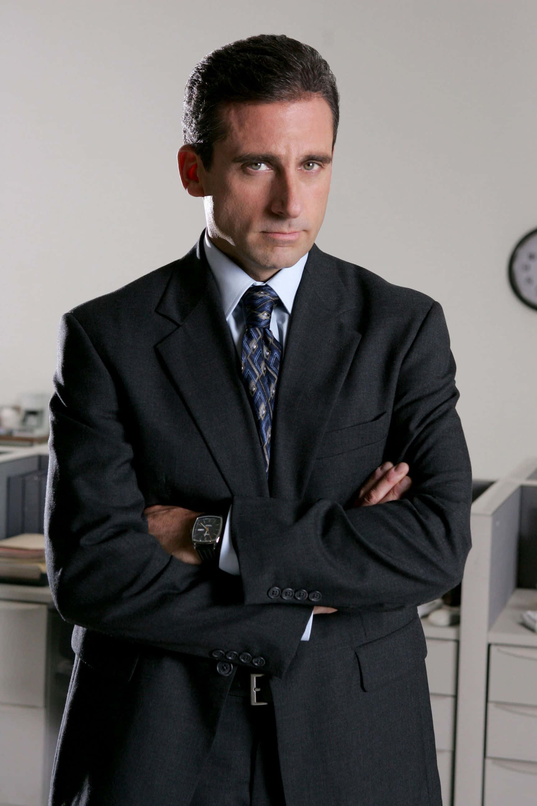 Michael Scott, The Office, dark suit, 2K Phone Wallpaper