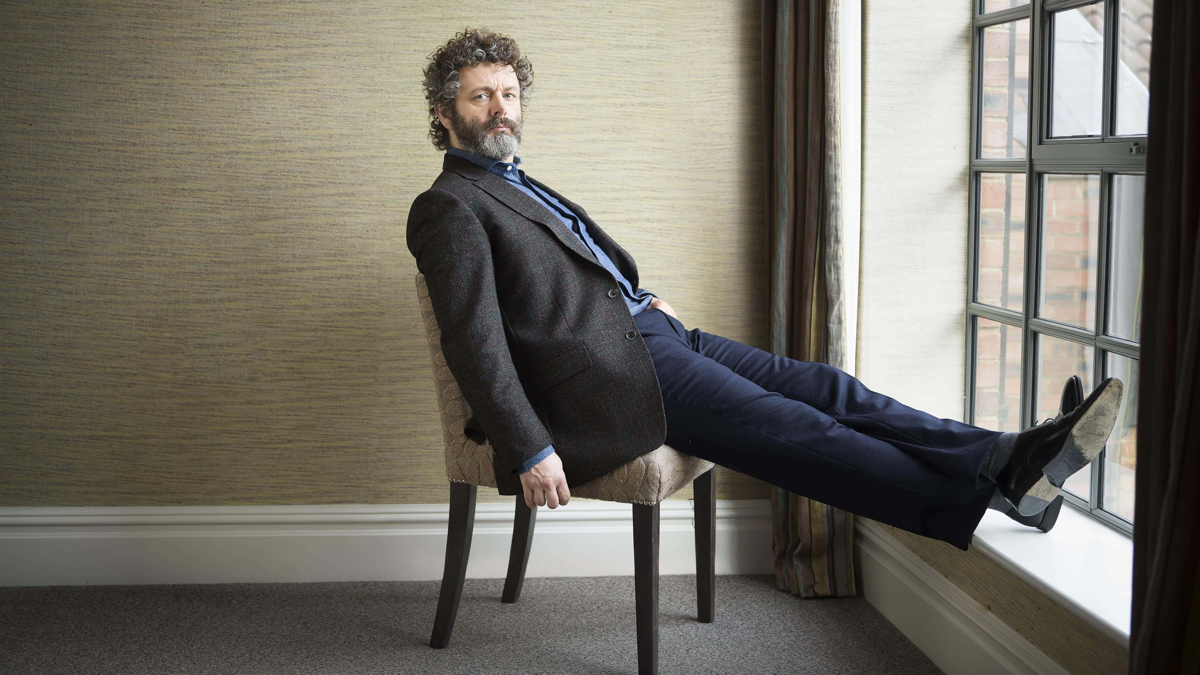 Michael Sheen, curly hair, beard, 4K Desktop Wallpaper