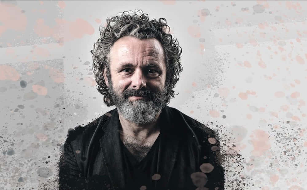 Michael Sheen, curly gray hair, beard, SD Desktop Wallpaper