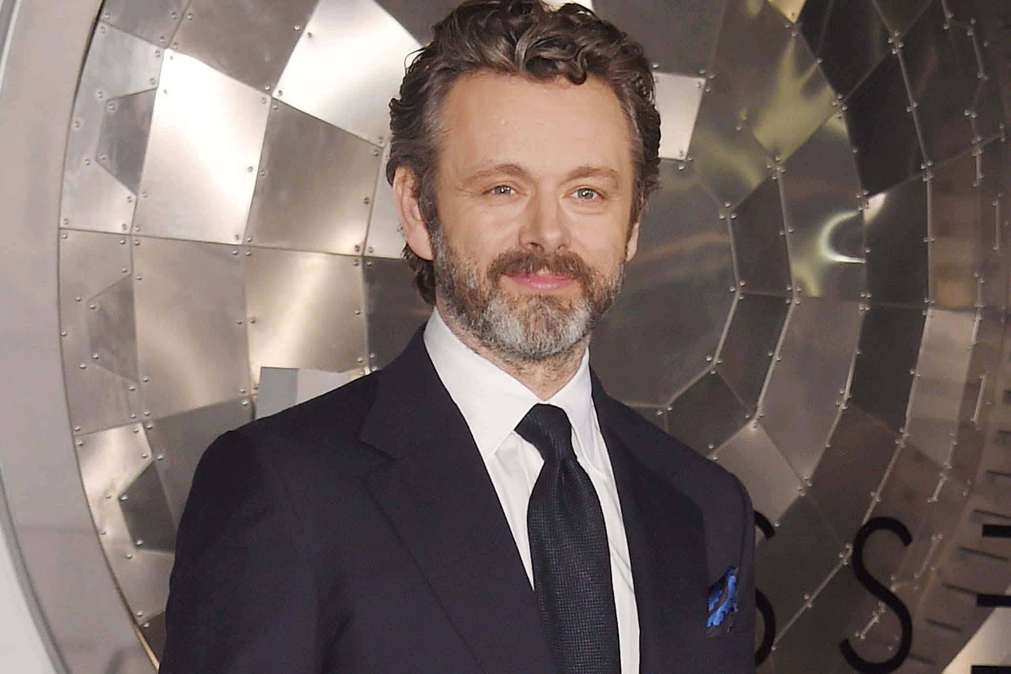 Michael Sheen, graying beard, dark suit, Full HD Desktop Wallpaper