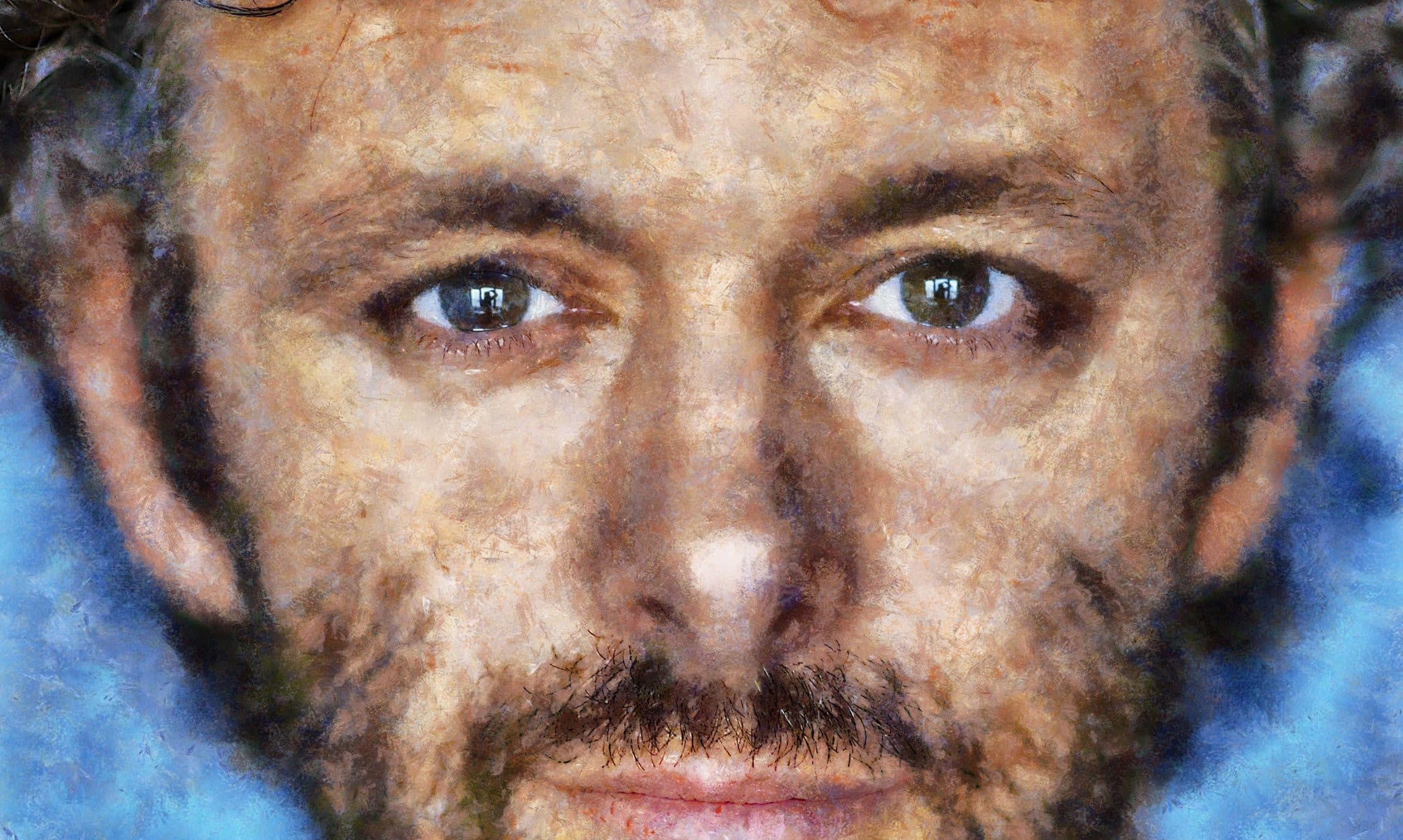 Michael Sheen, bearded man, intense eyes, 2K Desktop Wallpaper