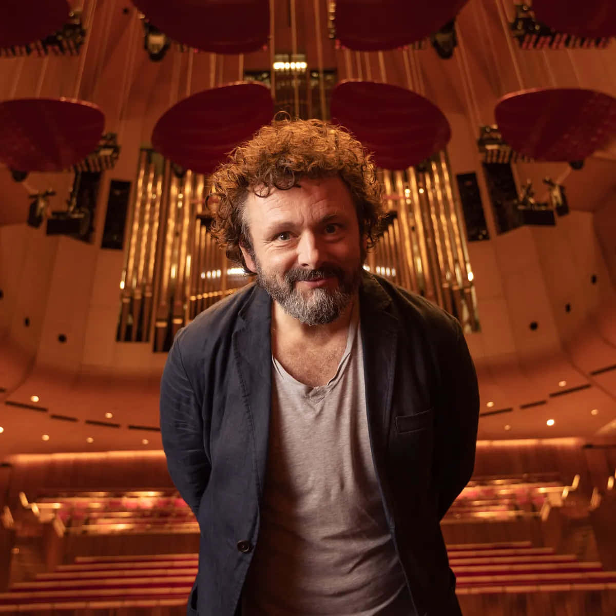 Michael Sheen, bearded man, curly hair, SD Desktop Wallpaper