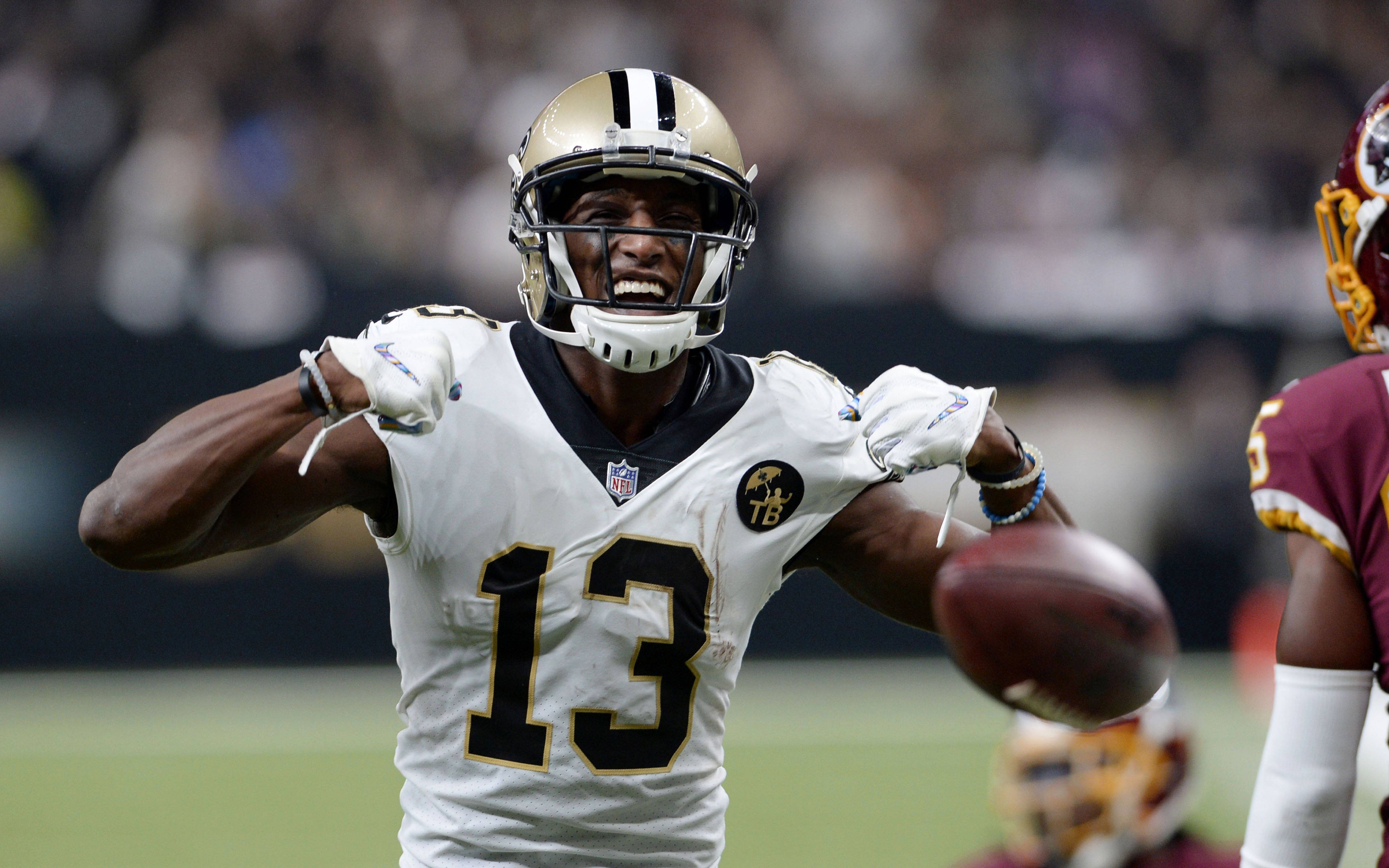Michael Thomas, number 13, white jersey, 5K Desktop Wallpaper