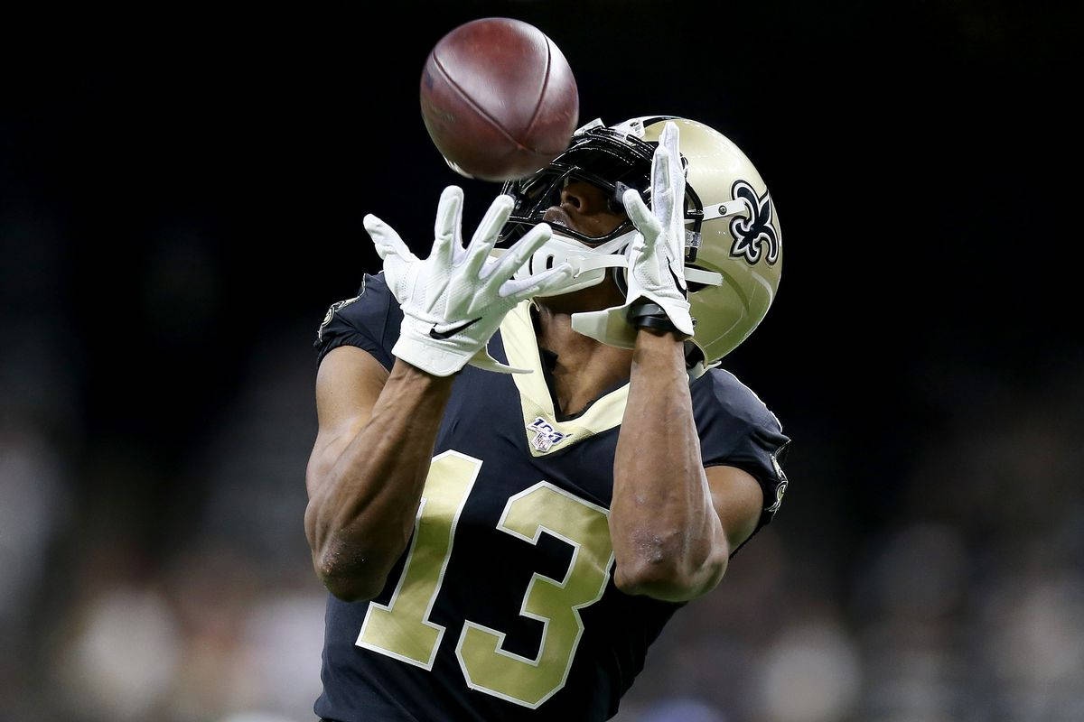 Michael Thomas, black and gold uniform, white gloves, SD Desktop Wallpaper