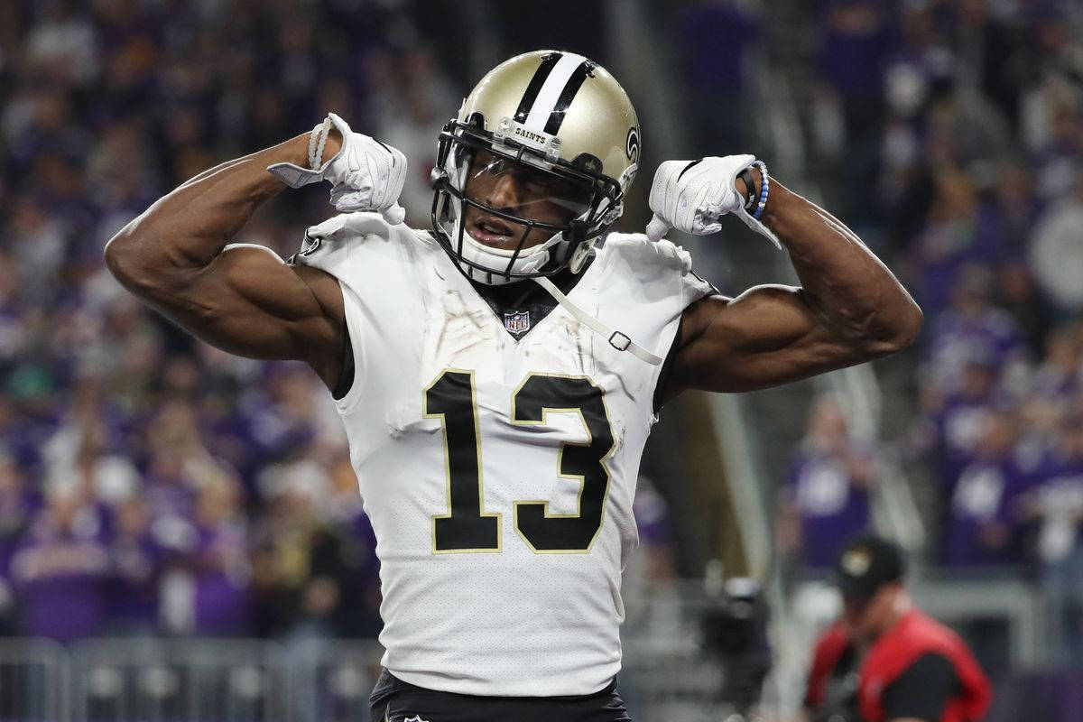 Michael Thomas, white number 13 jersey, NFL player, SD Desktop Wallpaper
