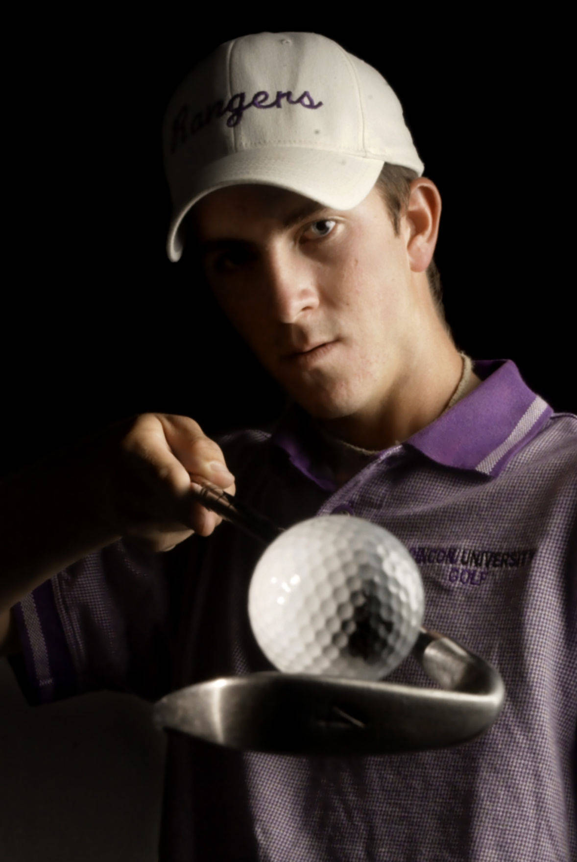 Michael Thompson, white cap, purple shirt, HD Phone Wallpaper