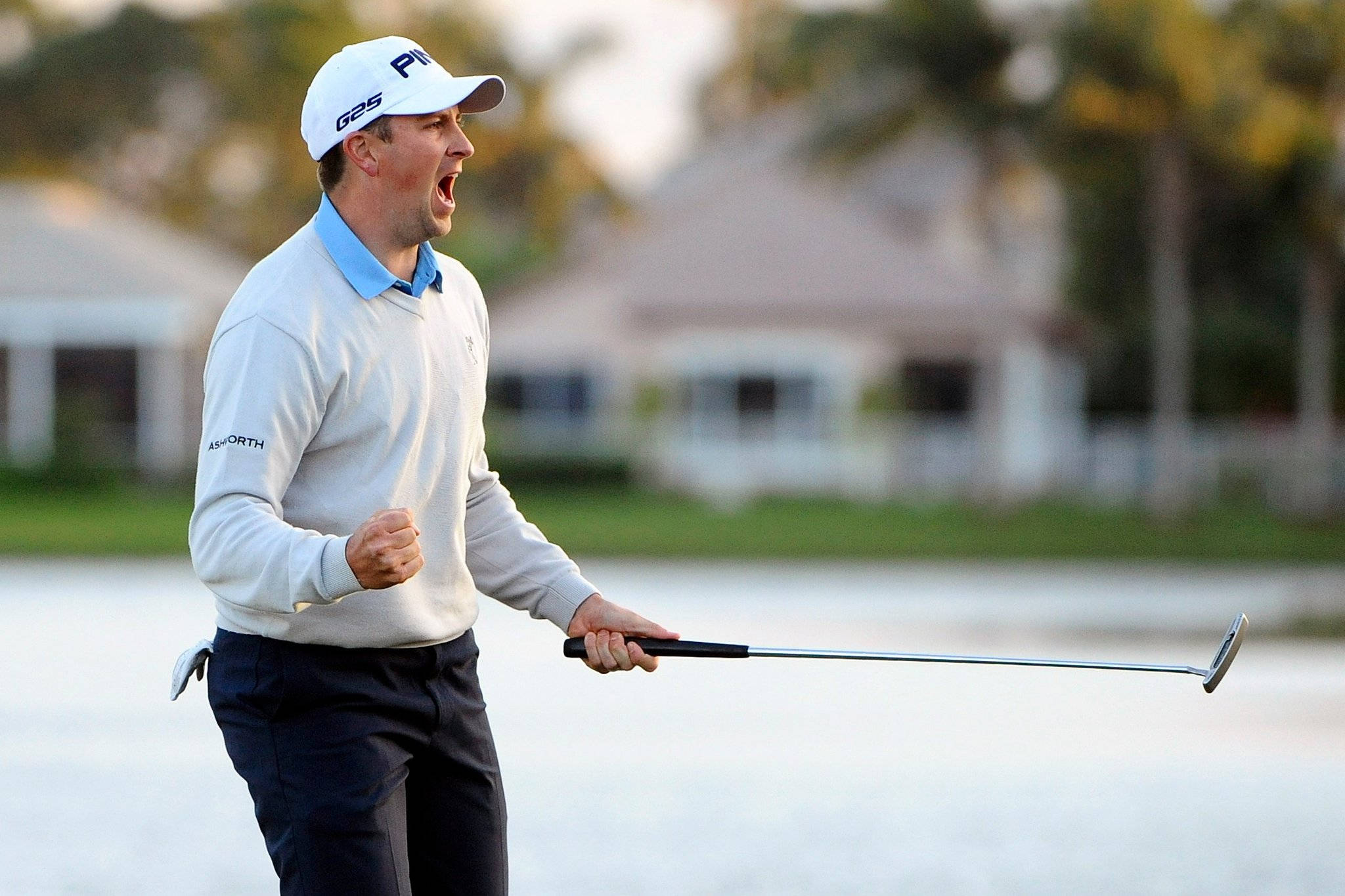 Michael Thompson, putter, water, Full HD Desktop Wallpaper
