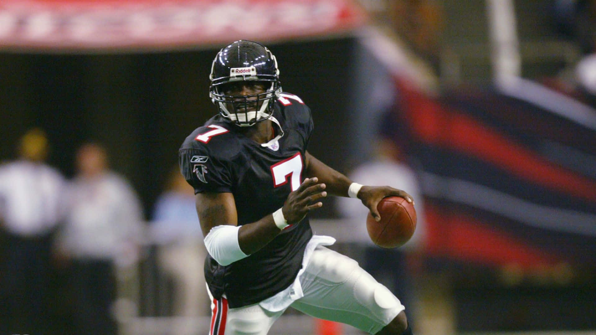Michael Vick, black jersey, number 7, Full HD Desktop Wallpaper