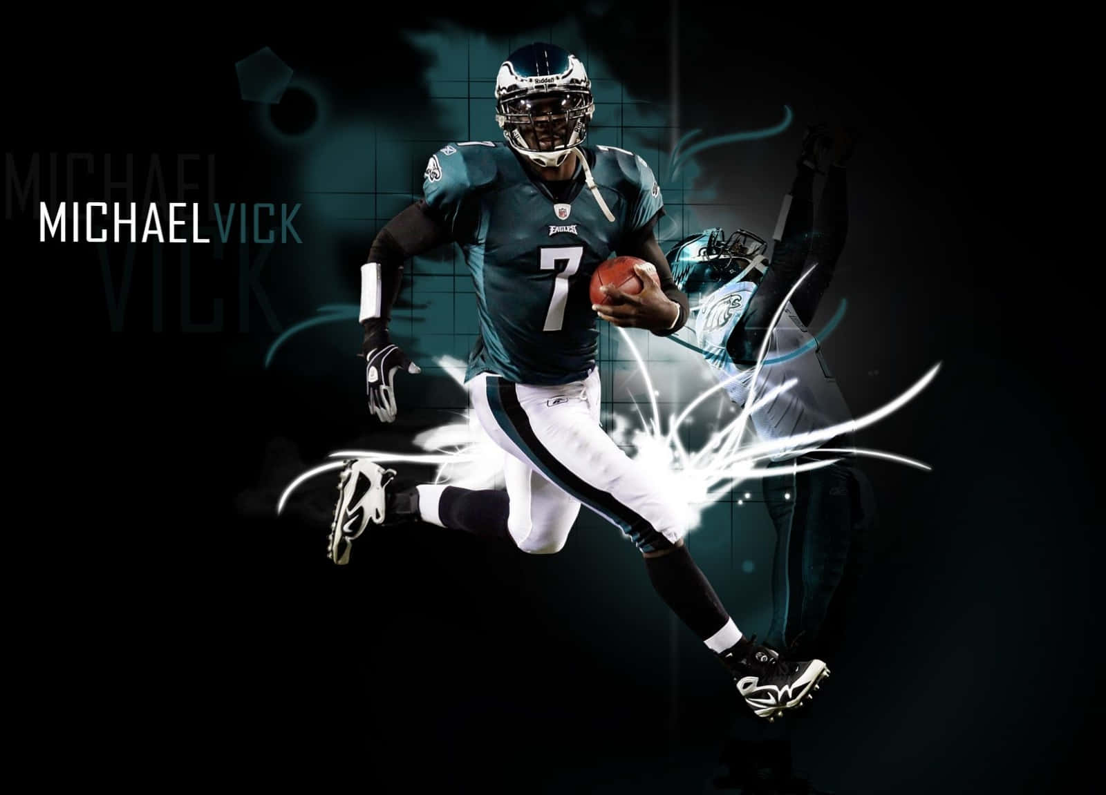 Michael Vick, teal jersey number 7, football, HD Desktop Wallpaper