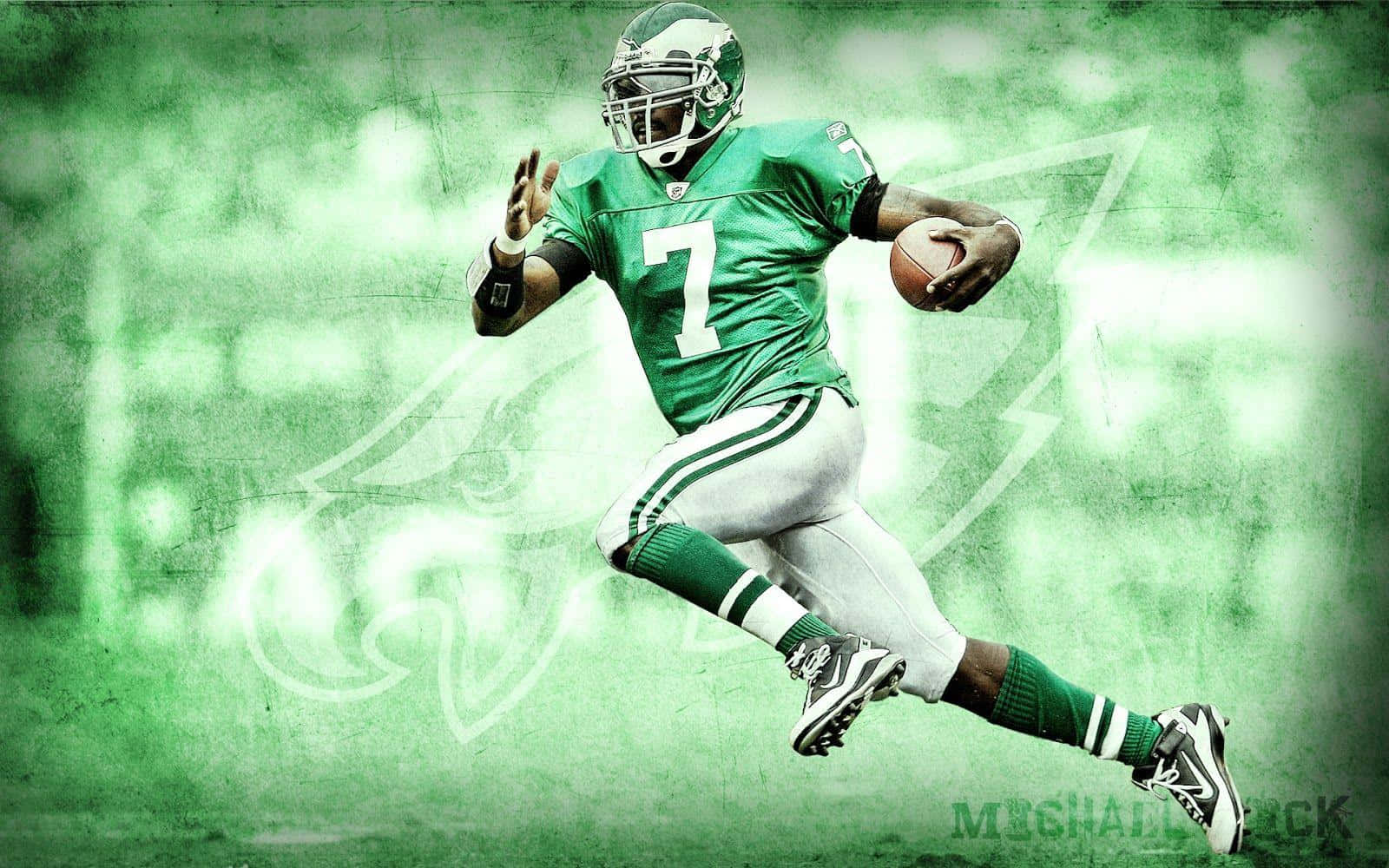 Michael Vick, green jersey, number seven, HD Desktop Wallpaper