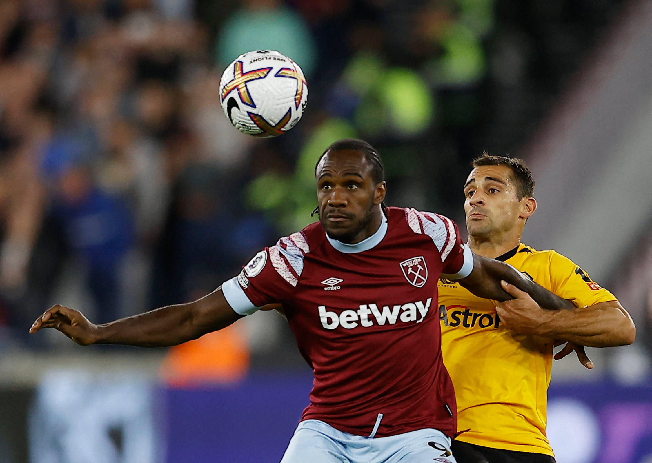 Michail Antonio, stadium lights, soccer players, Full HD Desktop Wallpaper