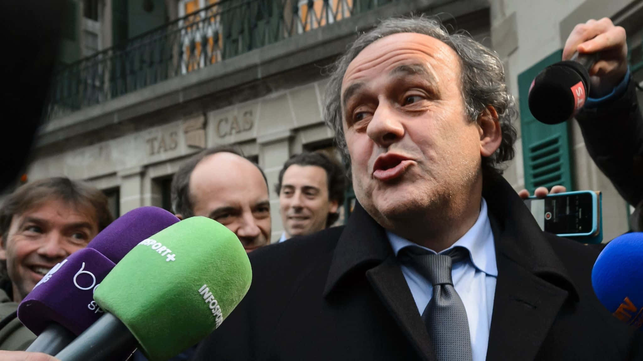 Michel Platini, dark coat, tie, Full HD Desktop Wallpaper