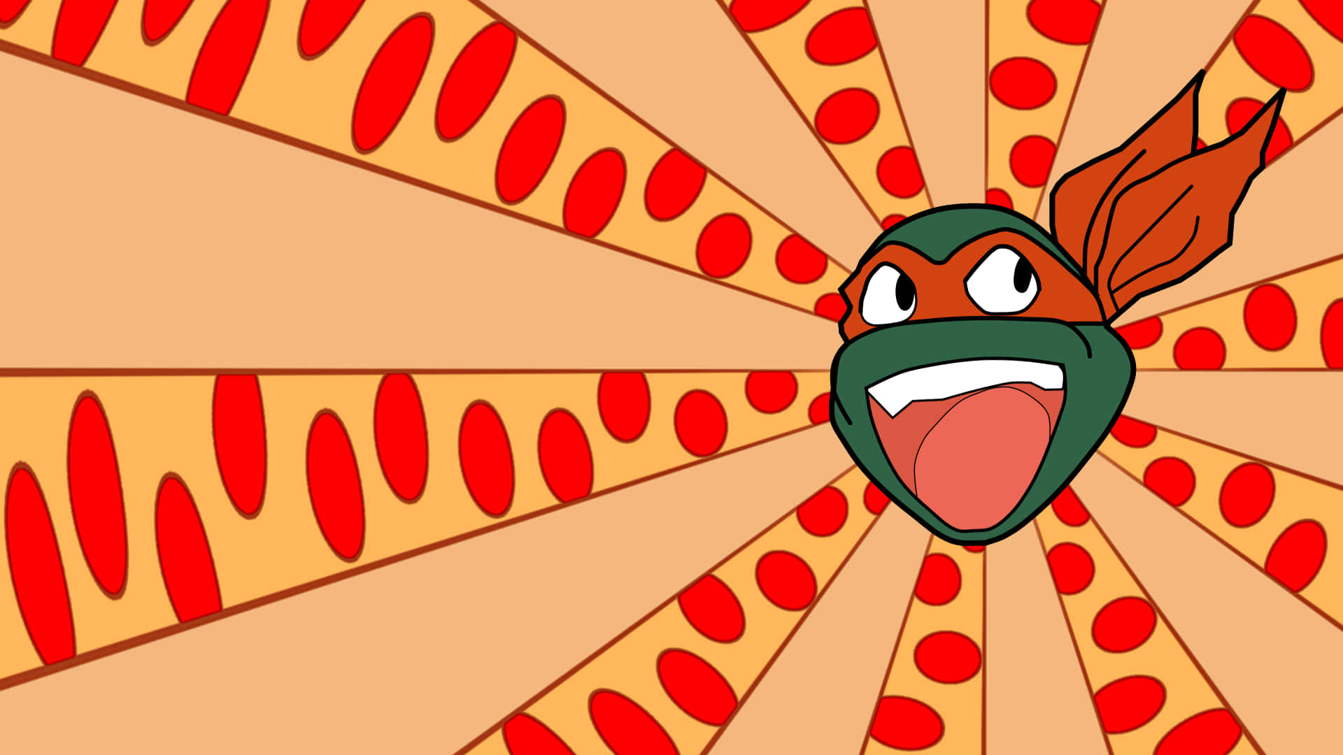 Michelangelo, green mask, orange bandana, Full HD Desktop Wallpaper
