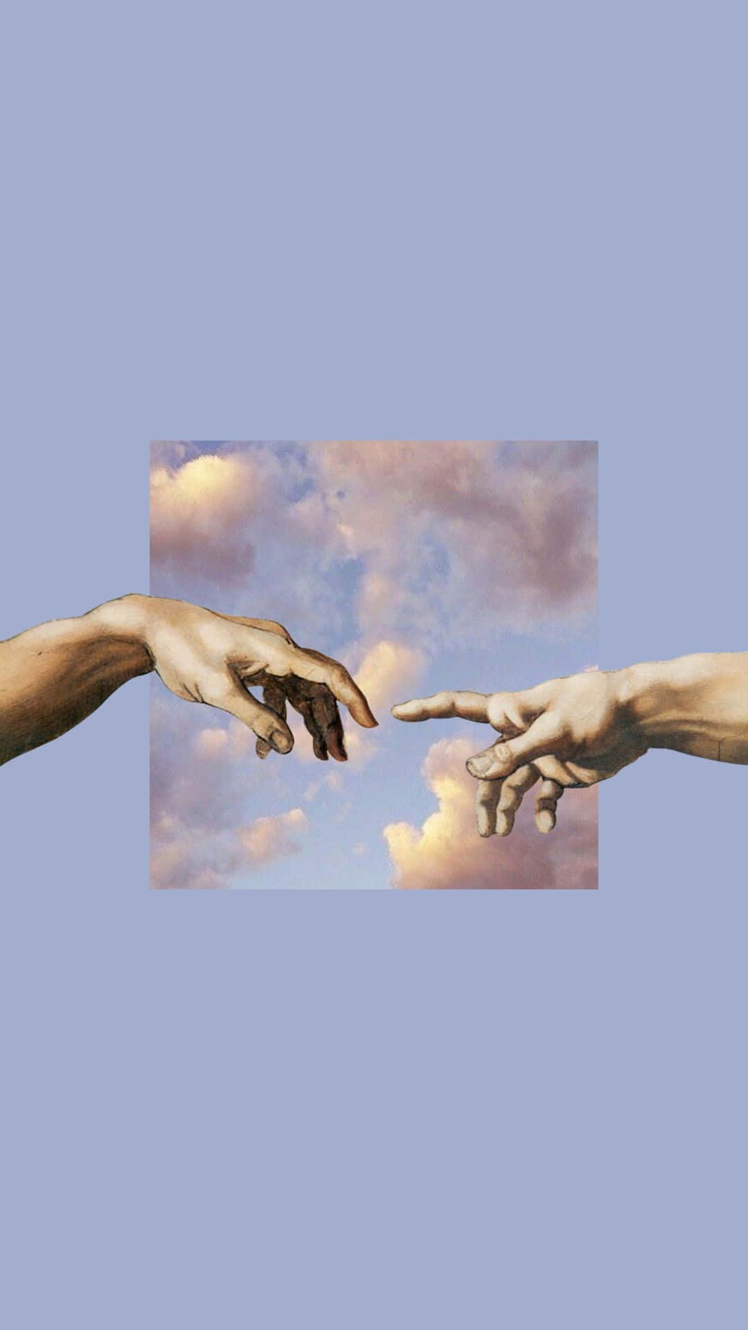 Michelangelo, soft blue background, cloudy sky, Full HD Phone Wallpaper