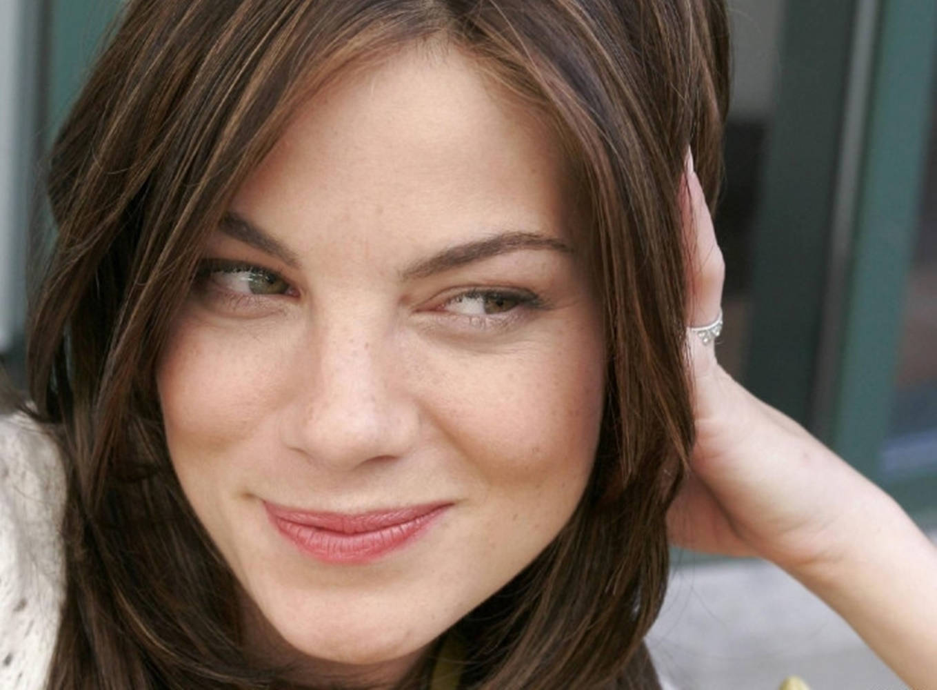 Michelle Monaghan, brown hair, smiling, HD Desktop Wallpaper