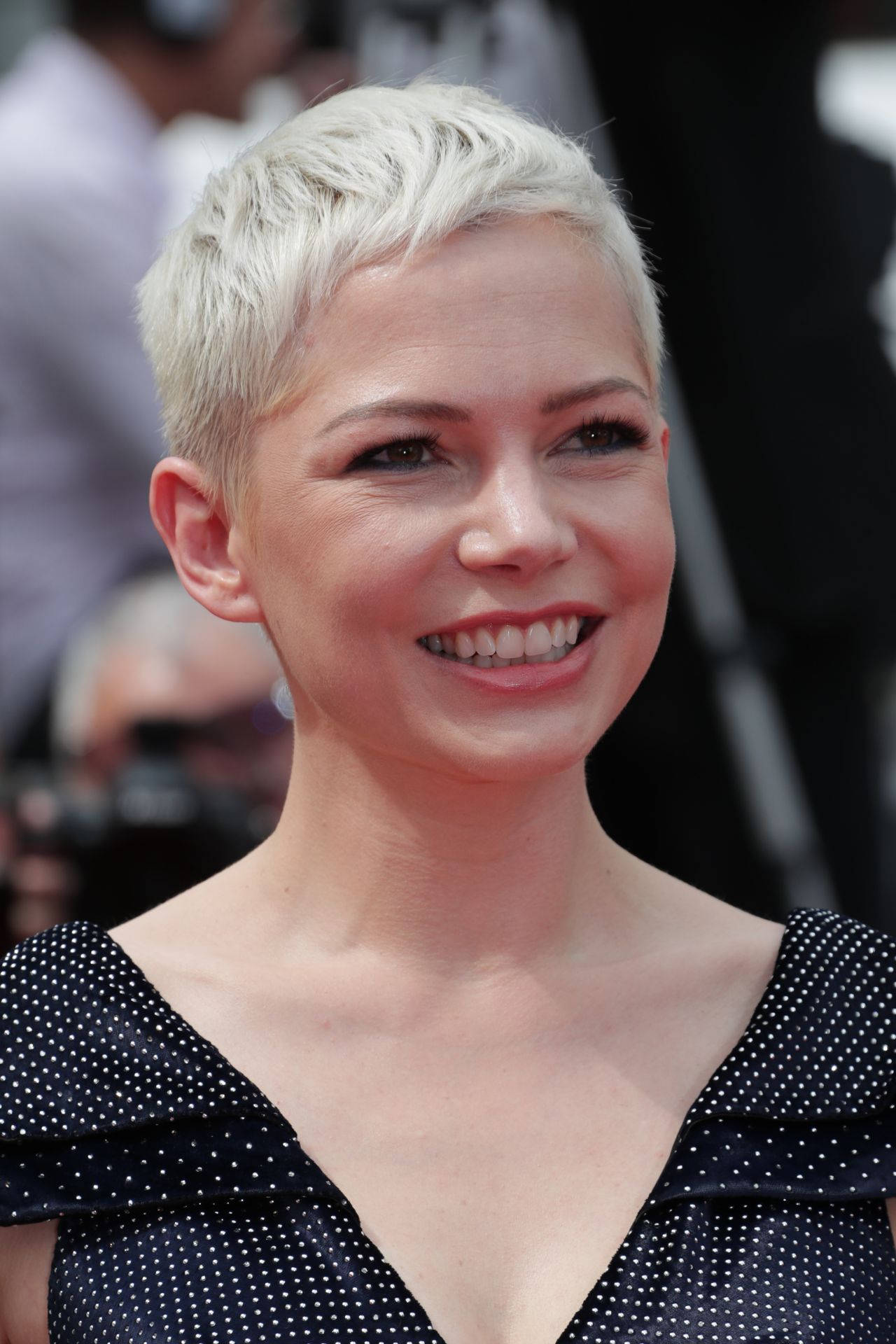 Michelle Williams, 70th Cannes Film Festival, black polka dot dress, Full HD Phone Wallpaper