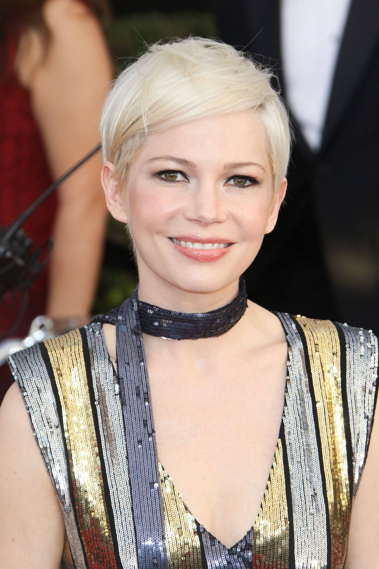 Michelle Williams, 2017 Screen Actors Guild Awards, platinum blonde pixie cut, Full HD Phone Wallpaper