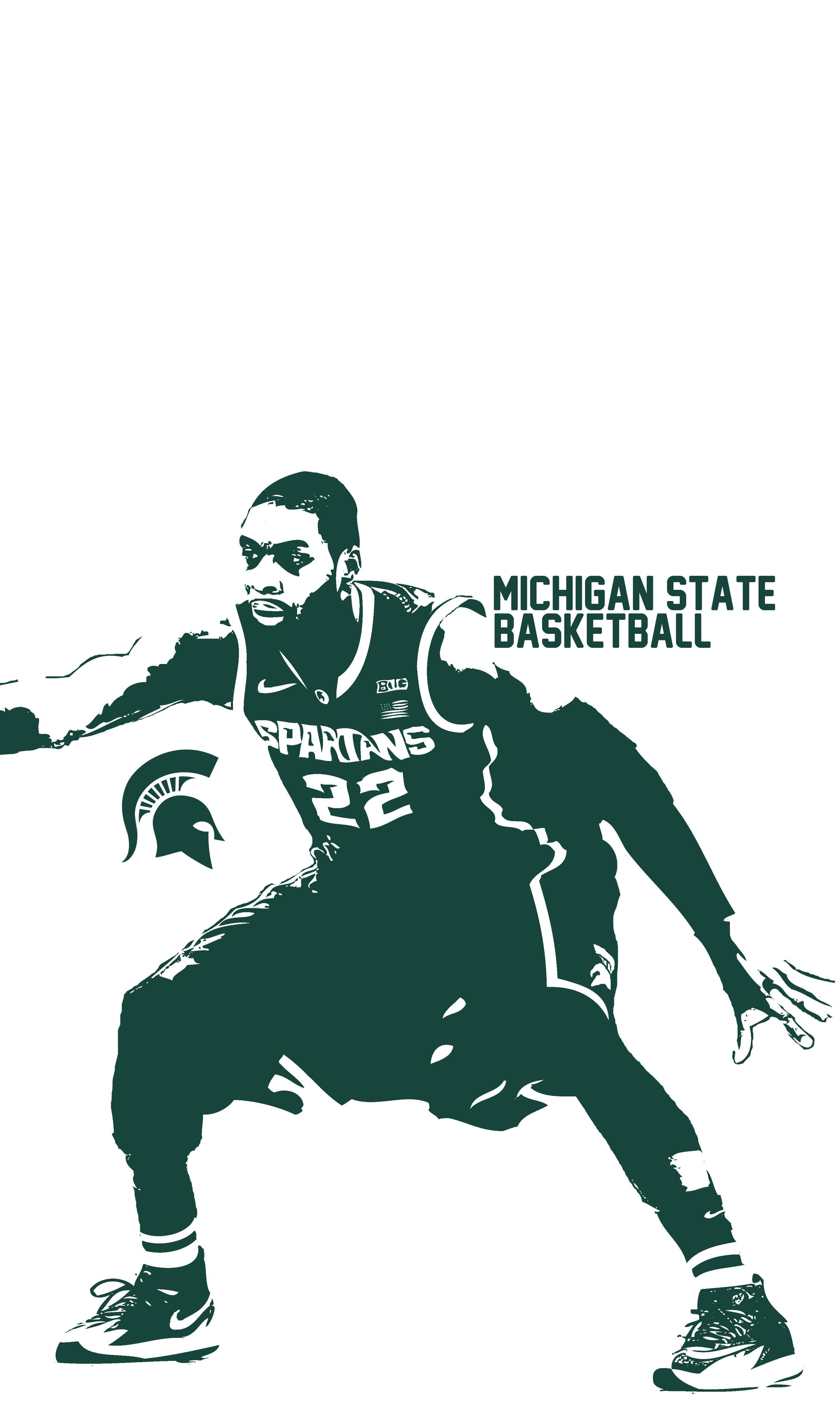 Michigan State Spartans, basketball player, action pose, 4K Phone Wallpaper
