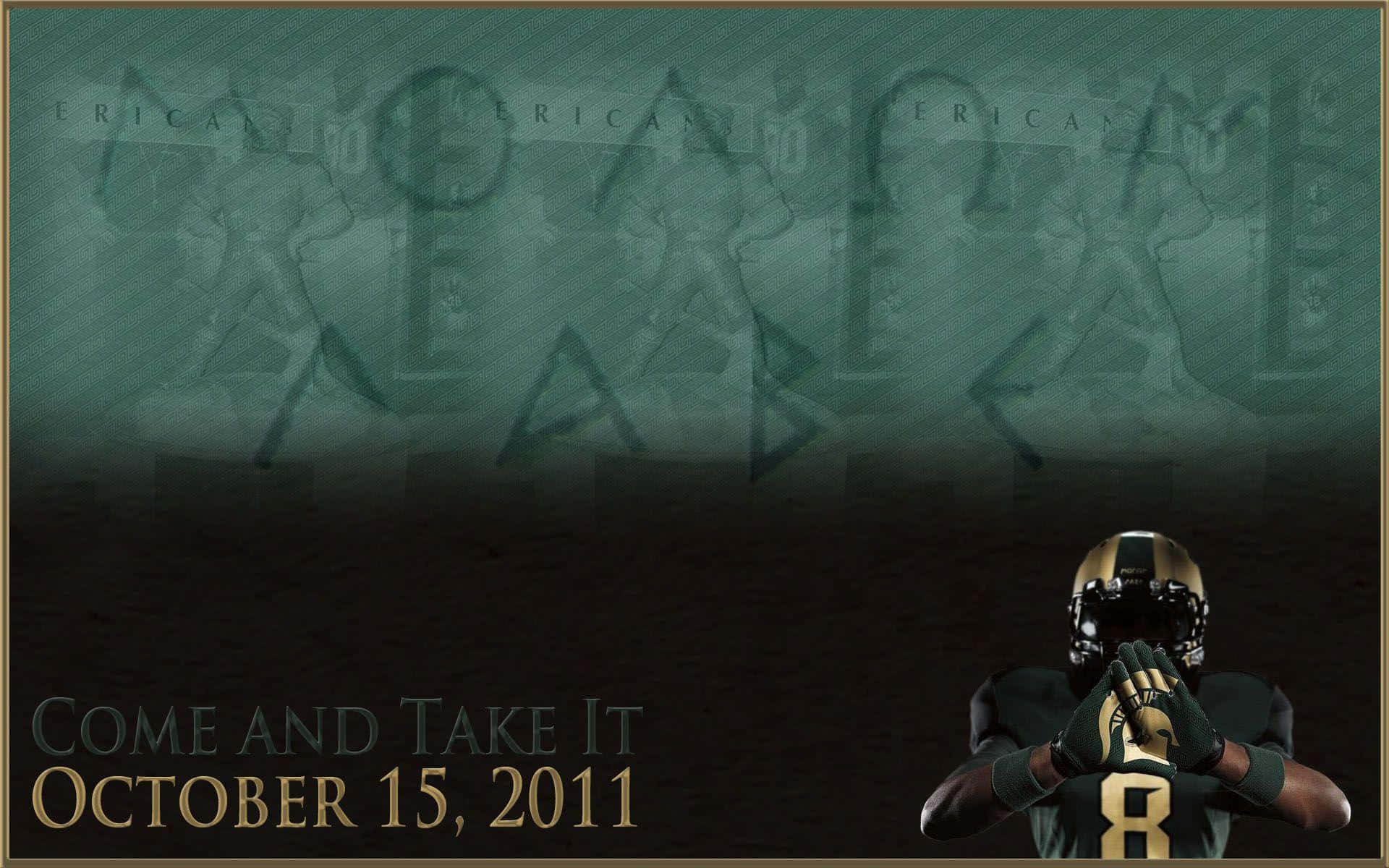 Michigan State Spartans, gold and black gear, dark green background, Full HD Desktop Wallpaper