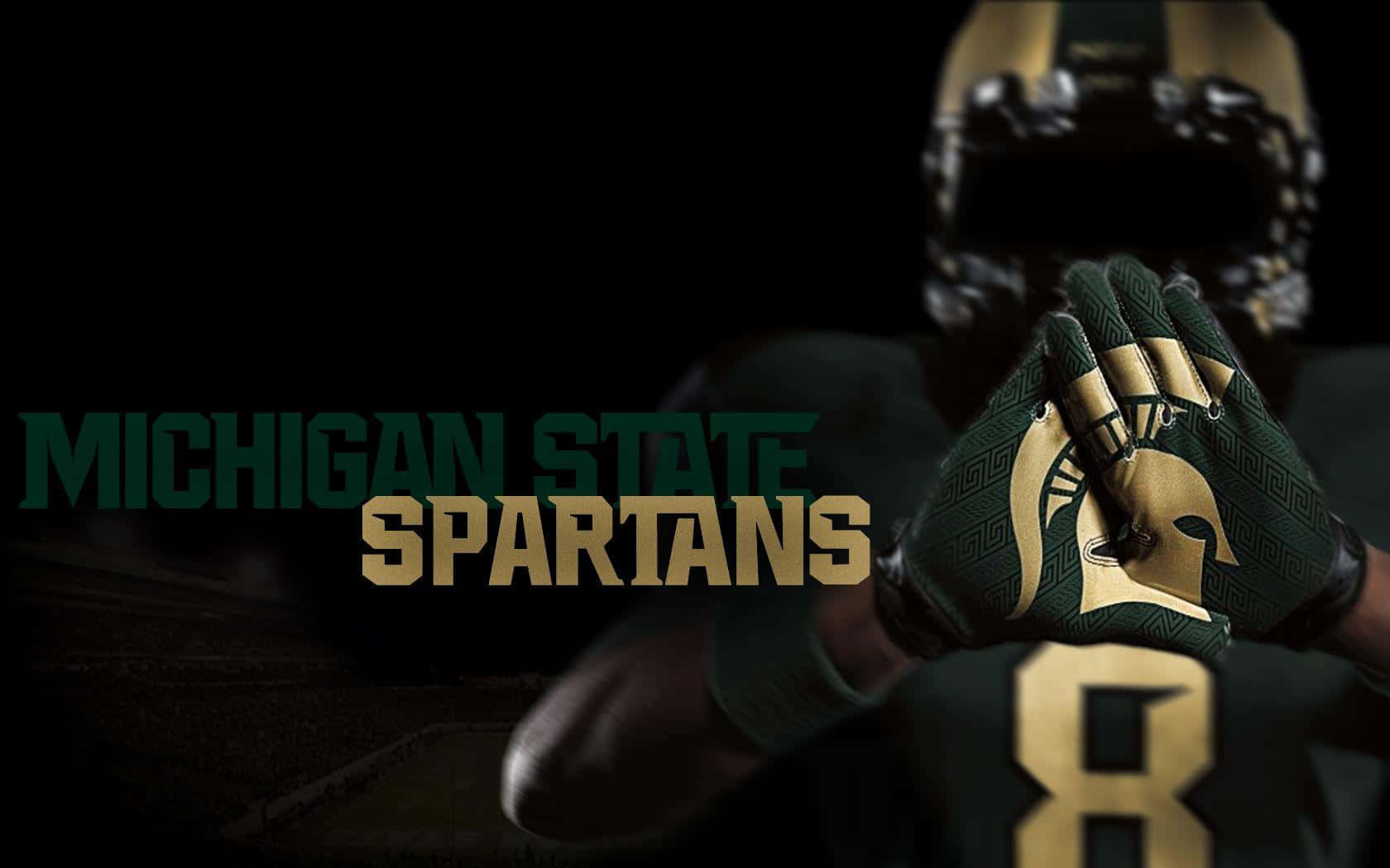 Michigan State Spartans, dark green and gold gear, helmet, HD Desktop Wallpaper
