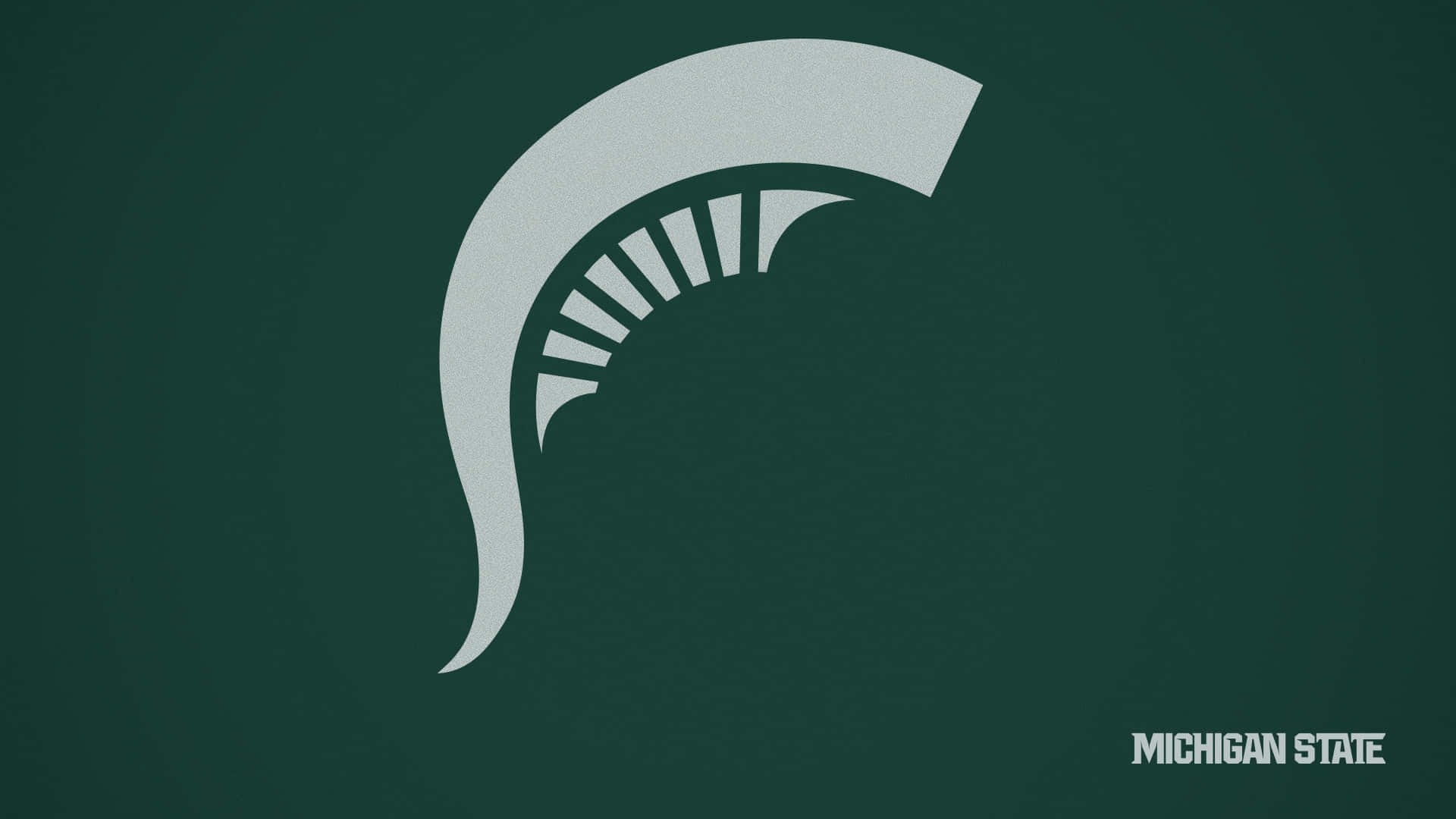 Michigan State Spartans, silver Spartan helmet logo, textured dark green background, Full HD Desktop Wallpaper