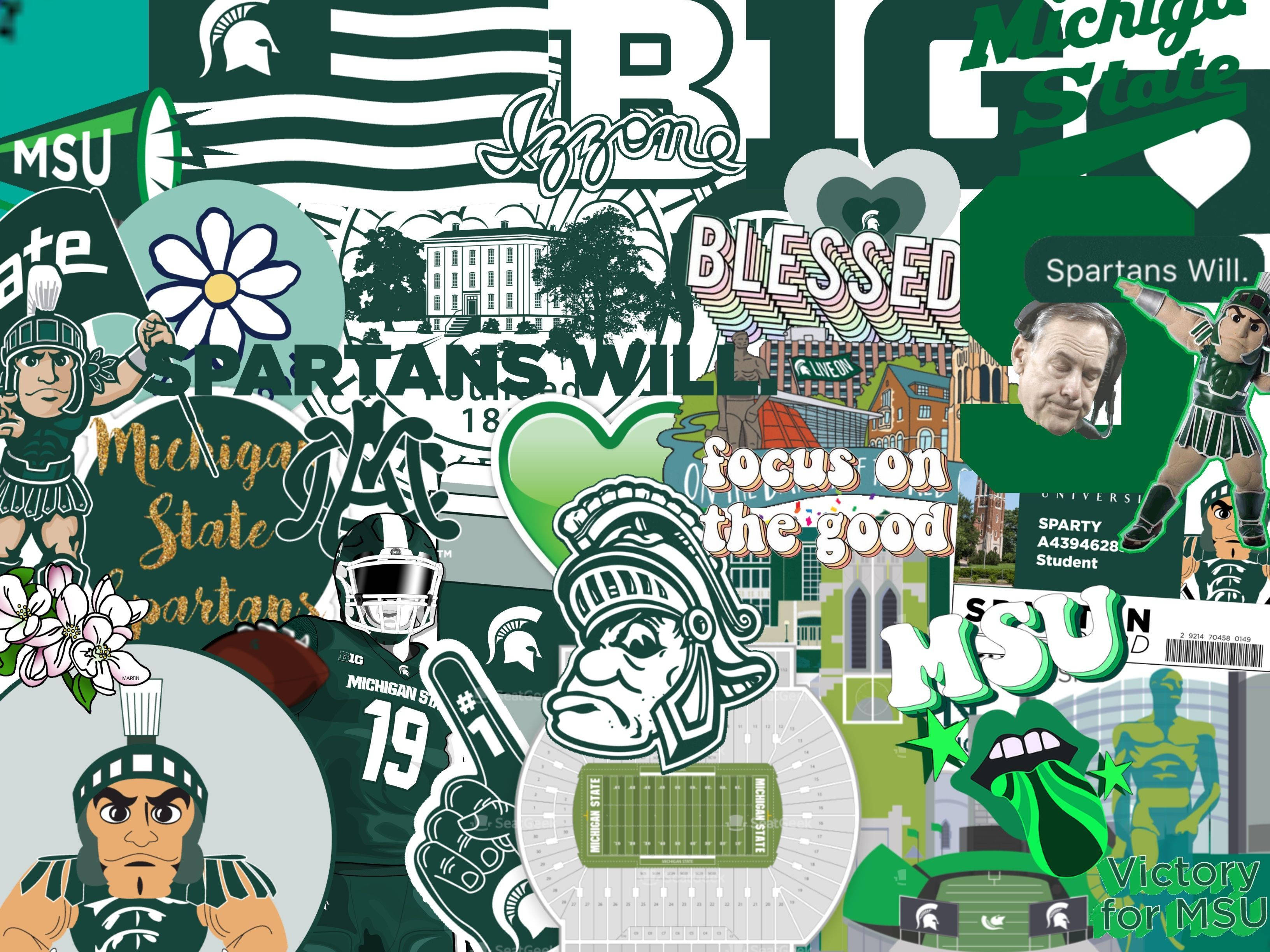 Michigan State Spartans, green, white, 2K Desktop Wallpaper