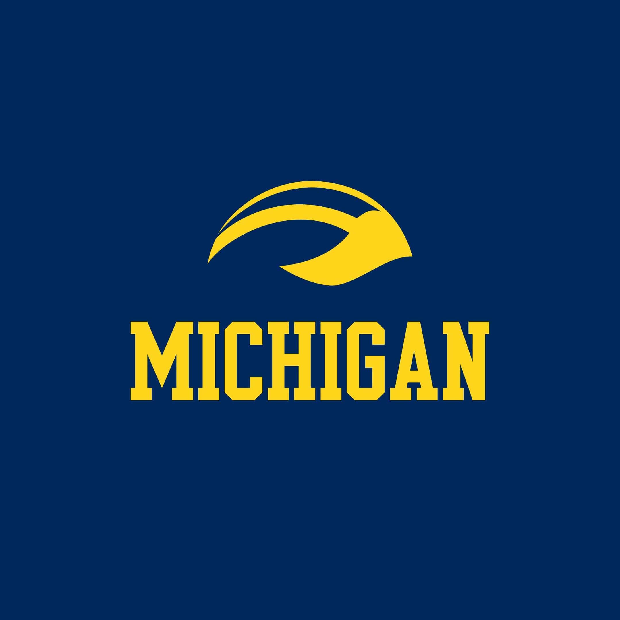 Michigan Wolverines, yellow Michigan Wolverines logo, block letters, Full HD Phone Wallpaper