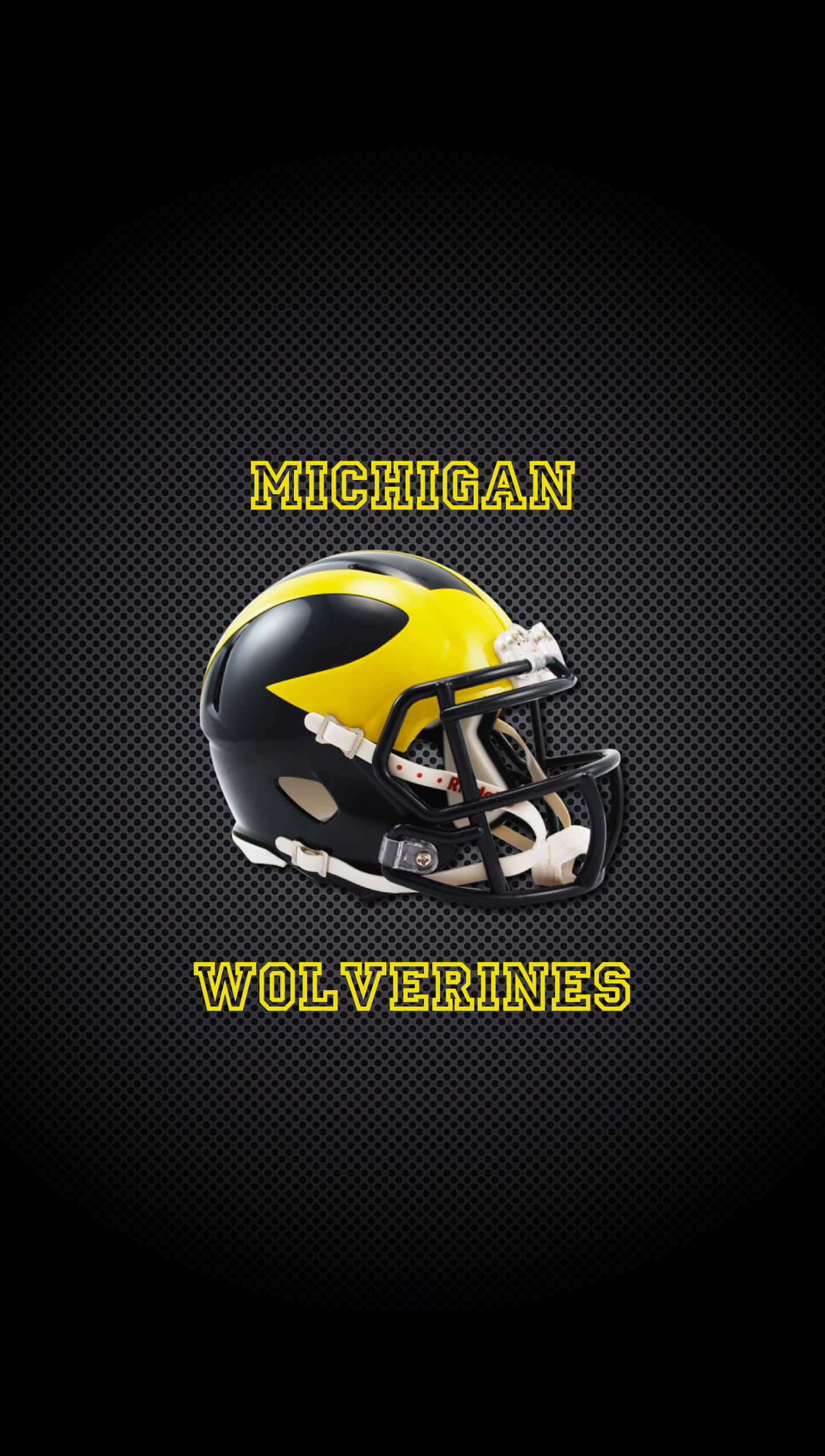Michigan Wolverines, glossy black and yellow, football helmet, Full HD Phone Wallpaper