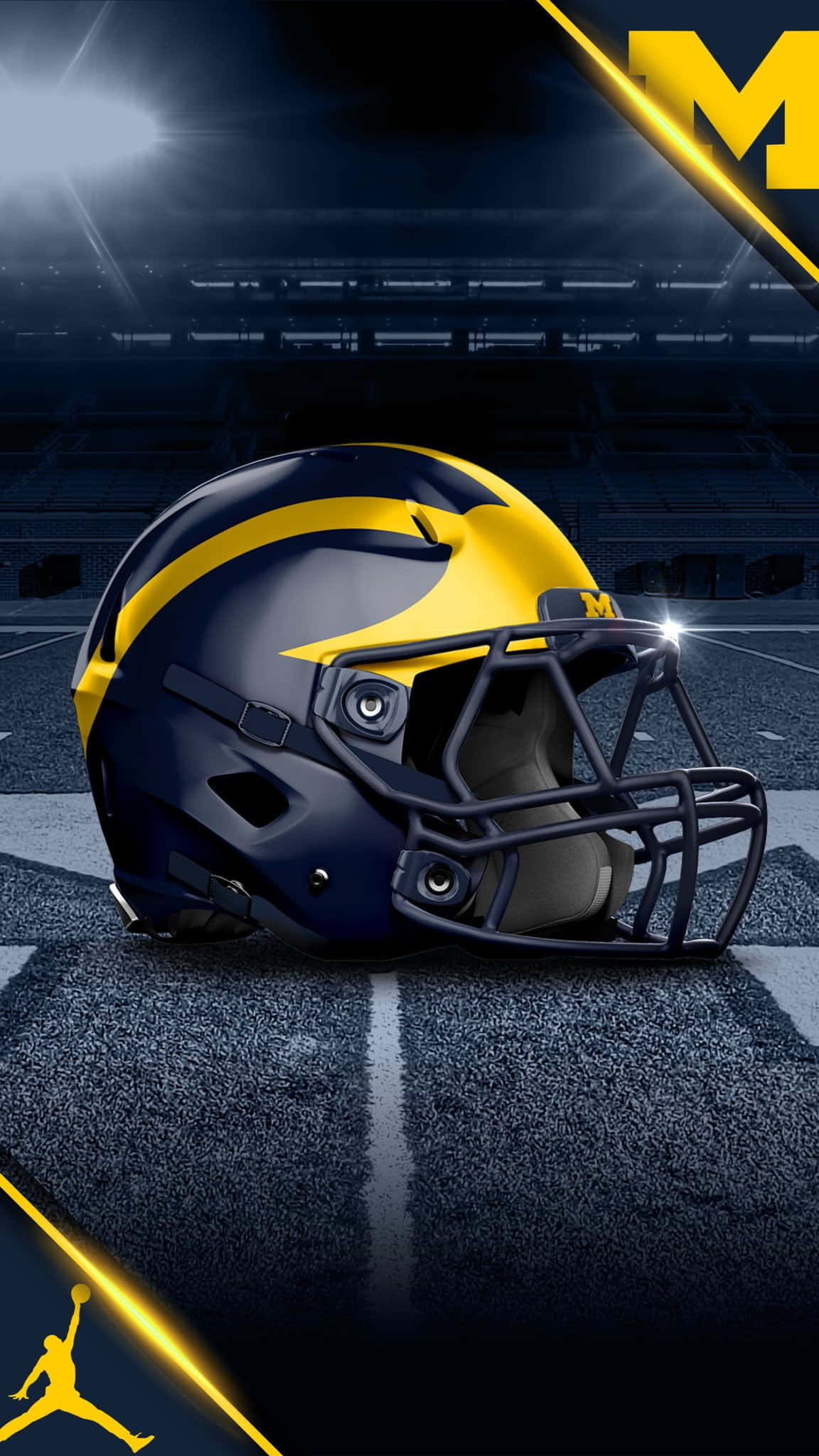 Michigan Wolverines, navy blue, yellow, Full HD Phone Wallpaper