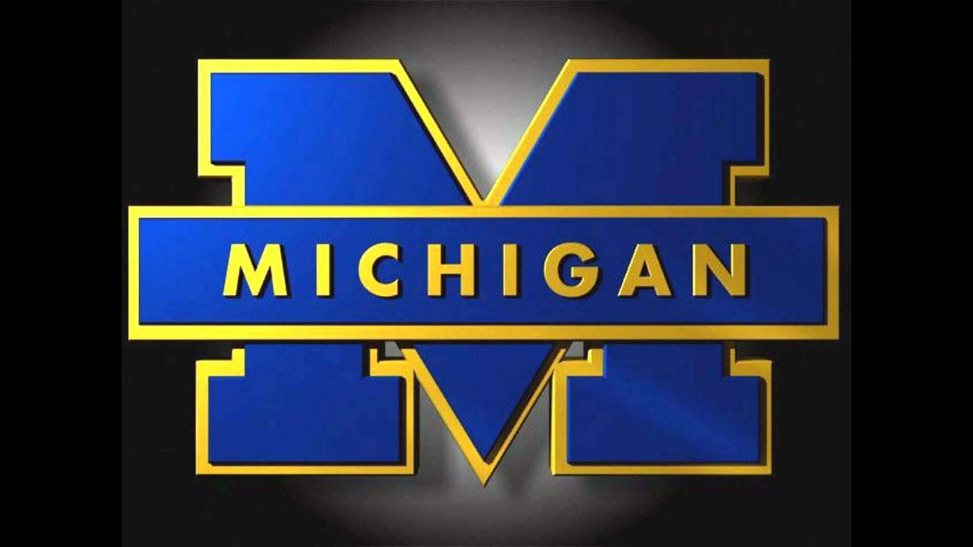 Michigan Wolverines, blue and gold, Michigan logo, Full HD Desktop Wallpaper