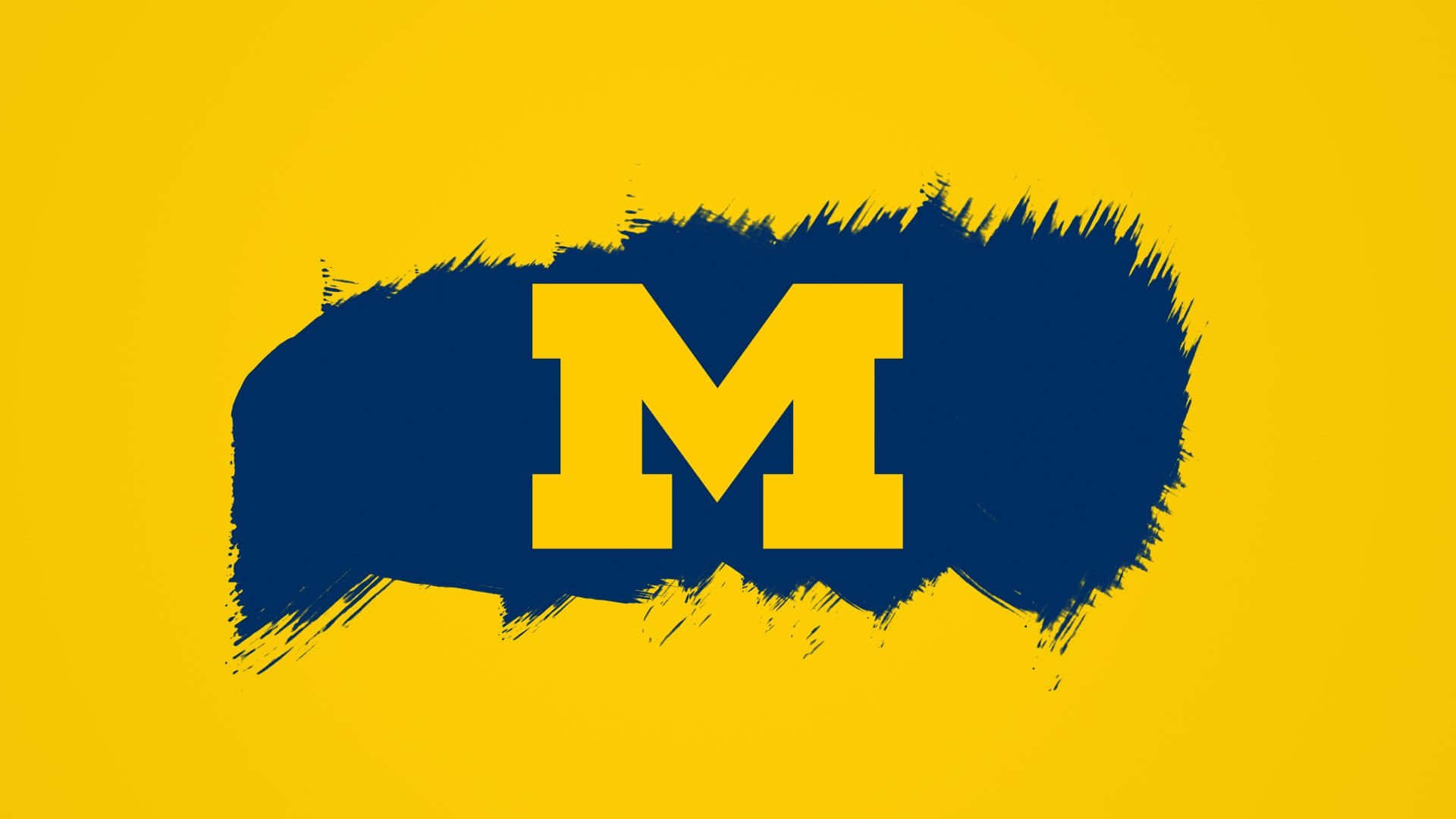 Michigan Wolverines, yellow 'M' logo, vibrant yellow background, Full HD Desktop Wallpaper