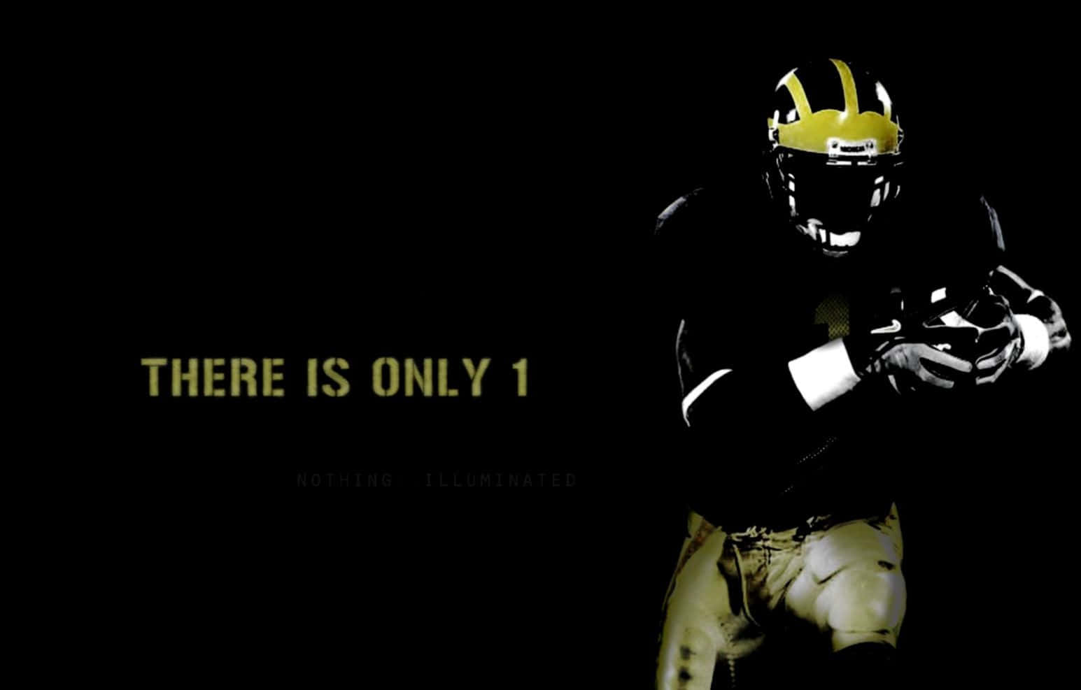Michigan Wolverines, yellow helmet, black uniform, HD Desktop Wallpaper