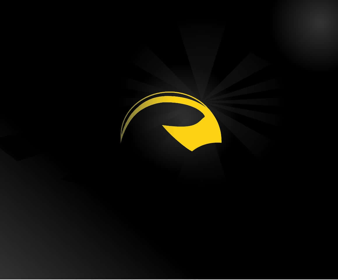 Michigan Wolverines, glowing yellow abstract logo, dark gradient background, SD Desktop Wallpaper