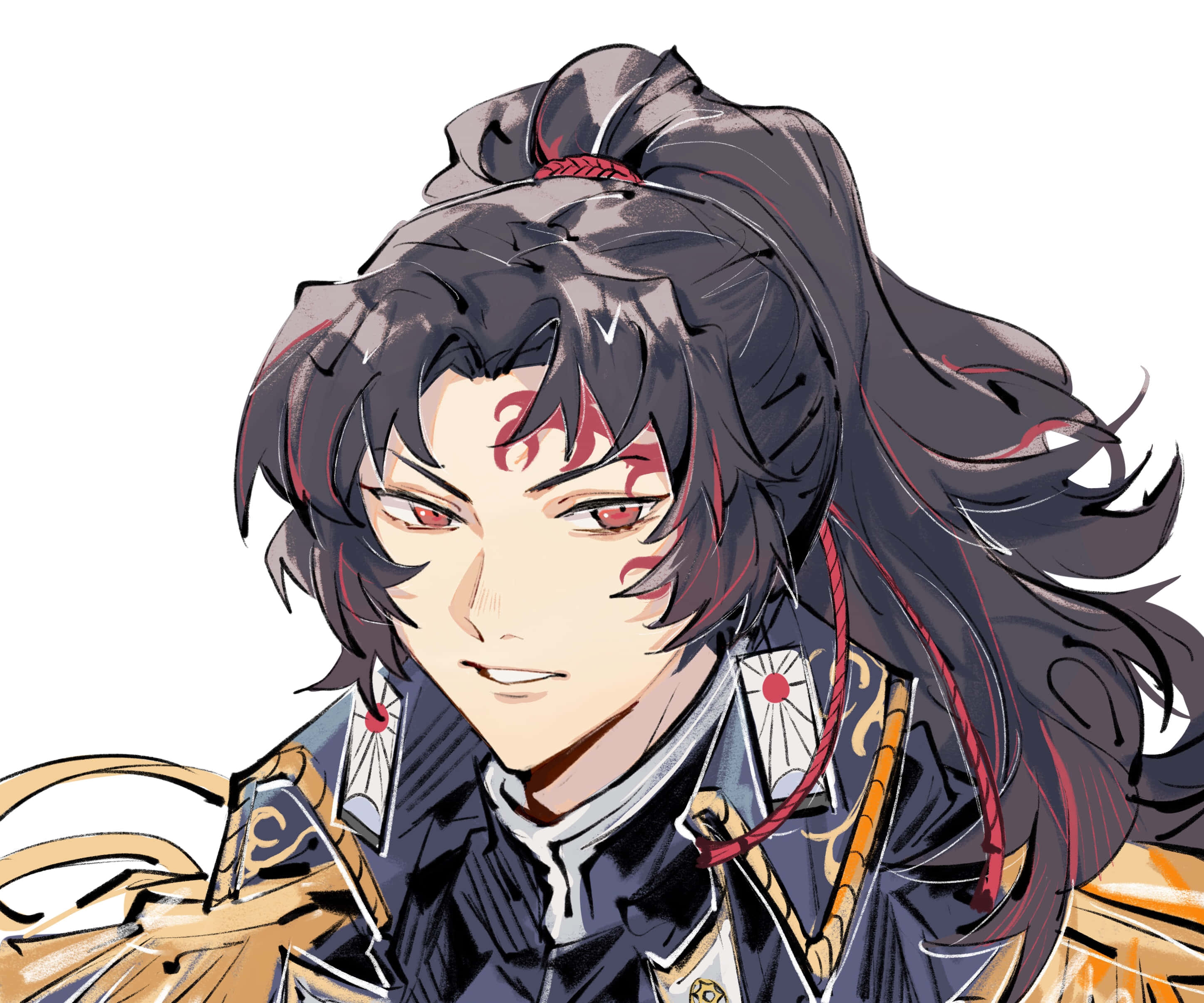 Michikatsu Tsugikuni, anime character, dark hair, 2K Desktop Wallpaper
