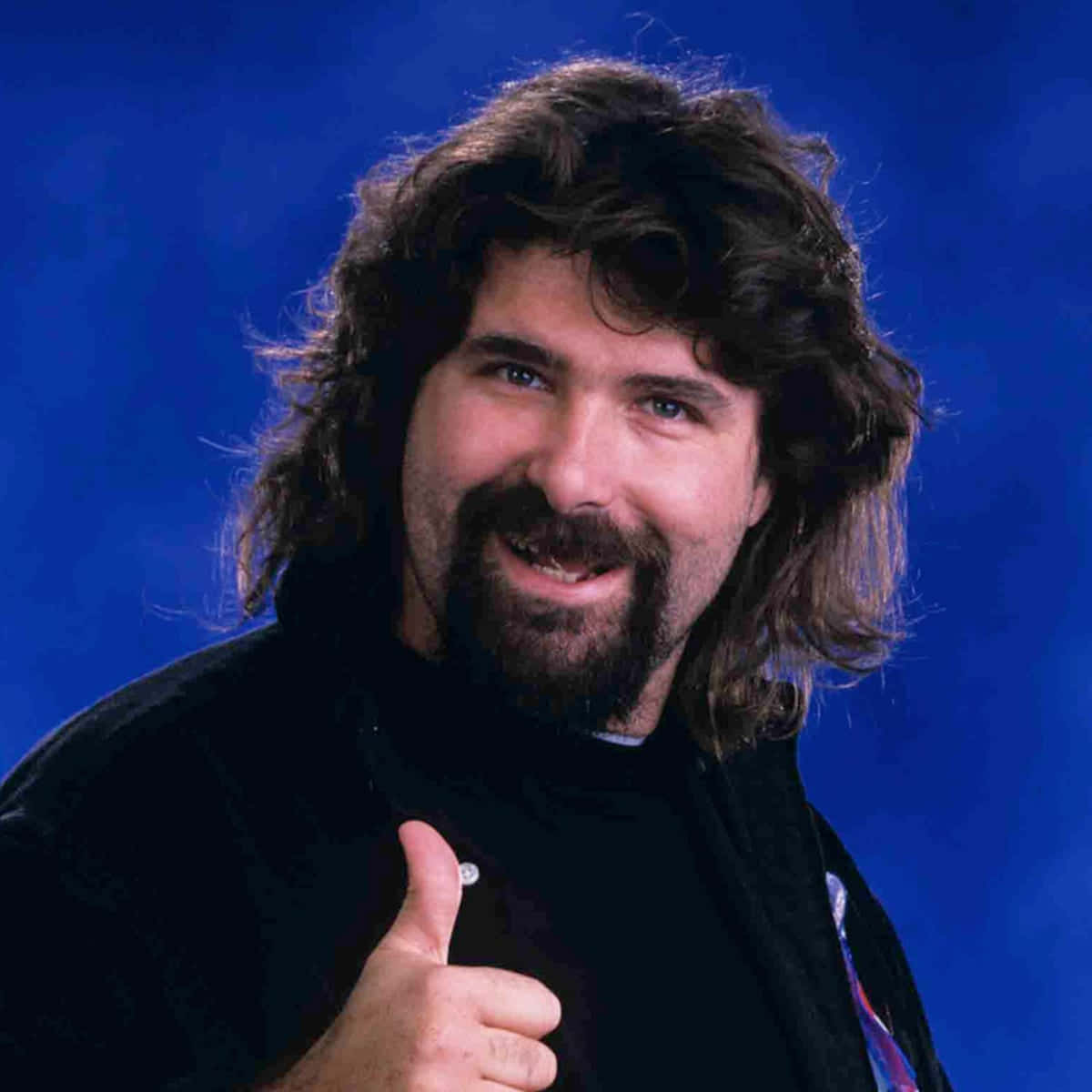 Mick Foley, thumbs up, long curly hair, SD Desktop Wallpaper