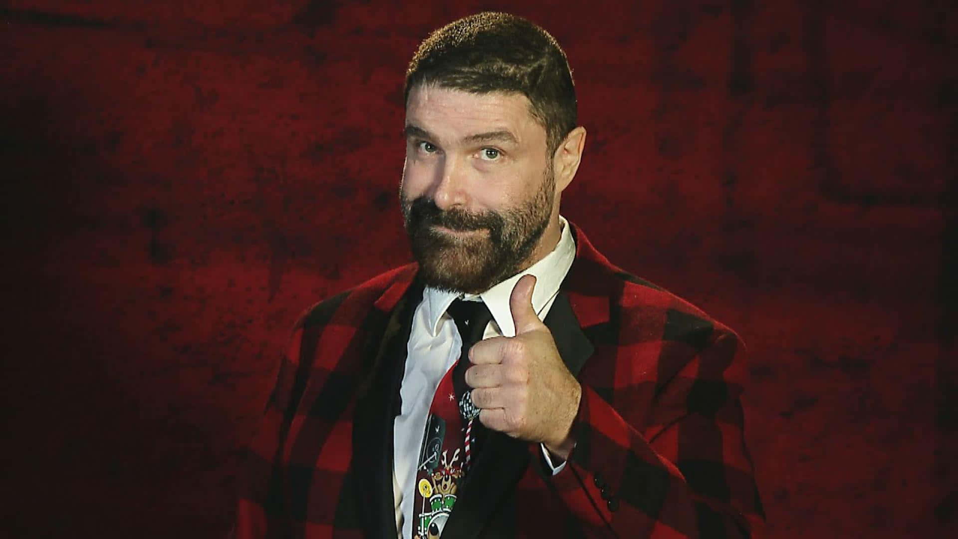 Mick Foley, red plaid jacket, beard, Full HD Desktop Wallpaper