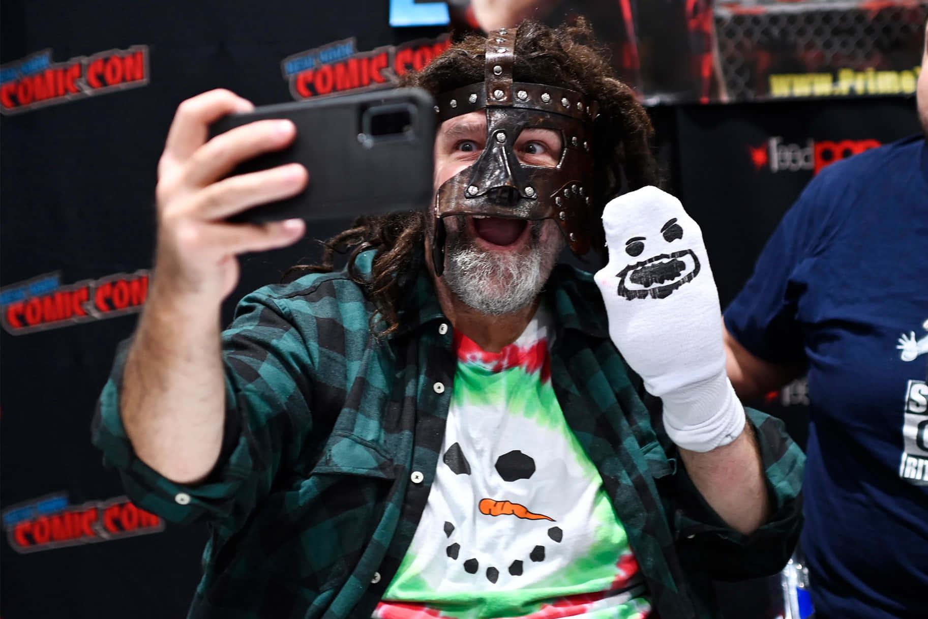 Mick Foley, 2022 Comic Con, leather mask, HD Desktop Wallpaper