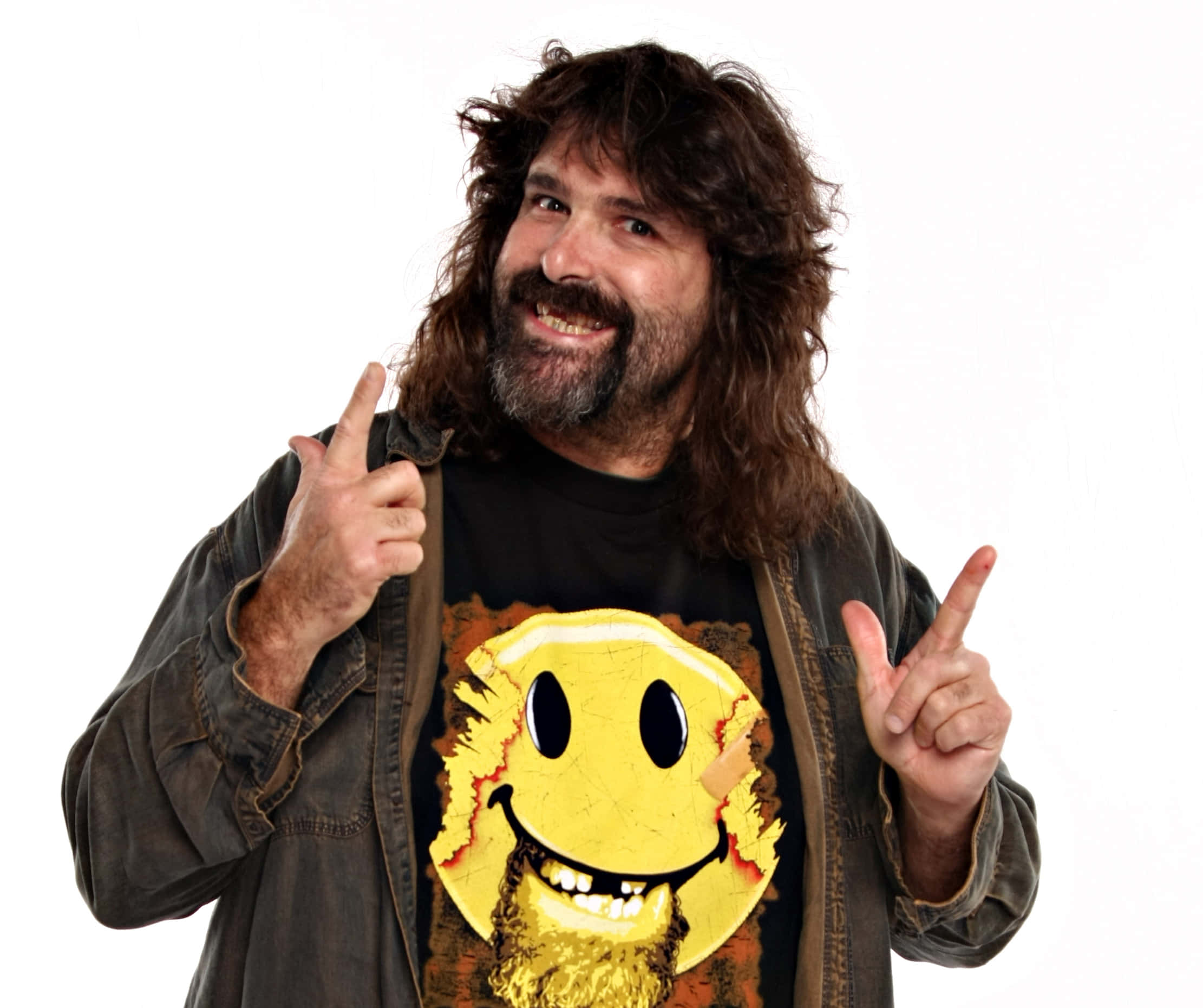 Mick Foley, bearded man, long hair, Full HD Desktop Wallpaper