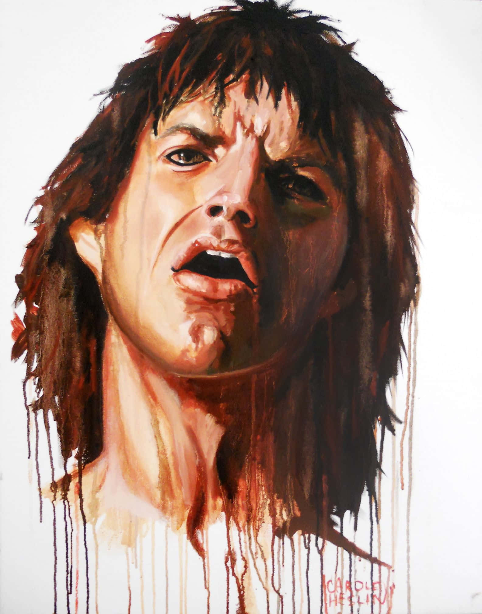 Mick Jagger, wild hair, screaming, Full HD Phone Wallpaper