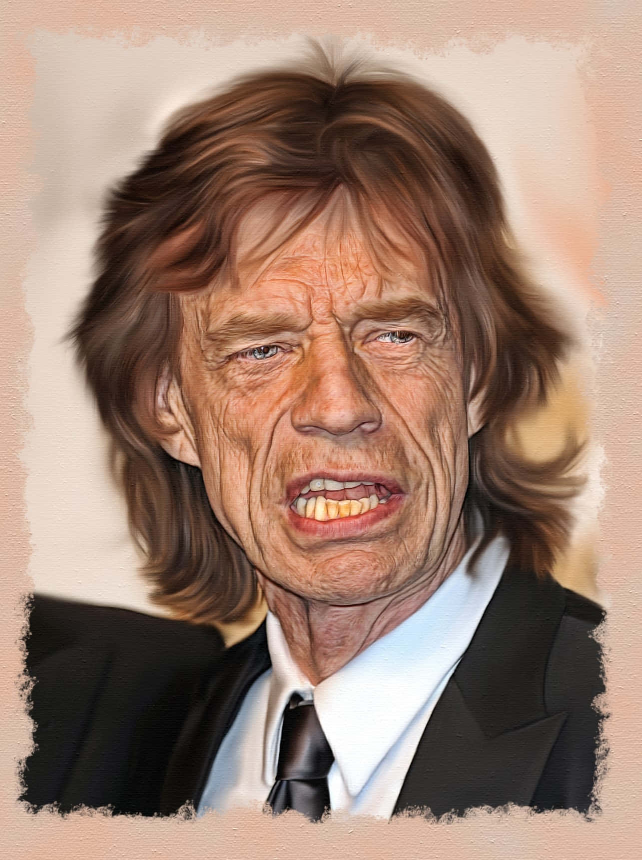 Mick Jagger, black suit, tie, HD Phone Wallpaper