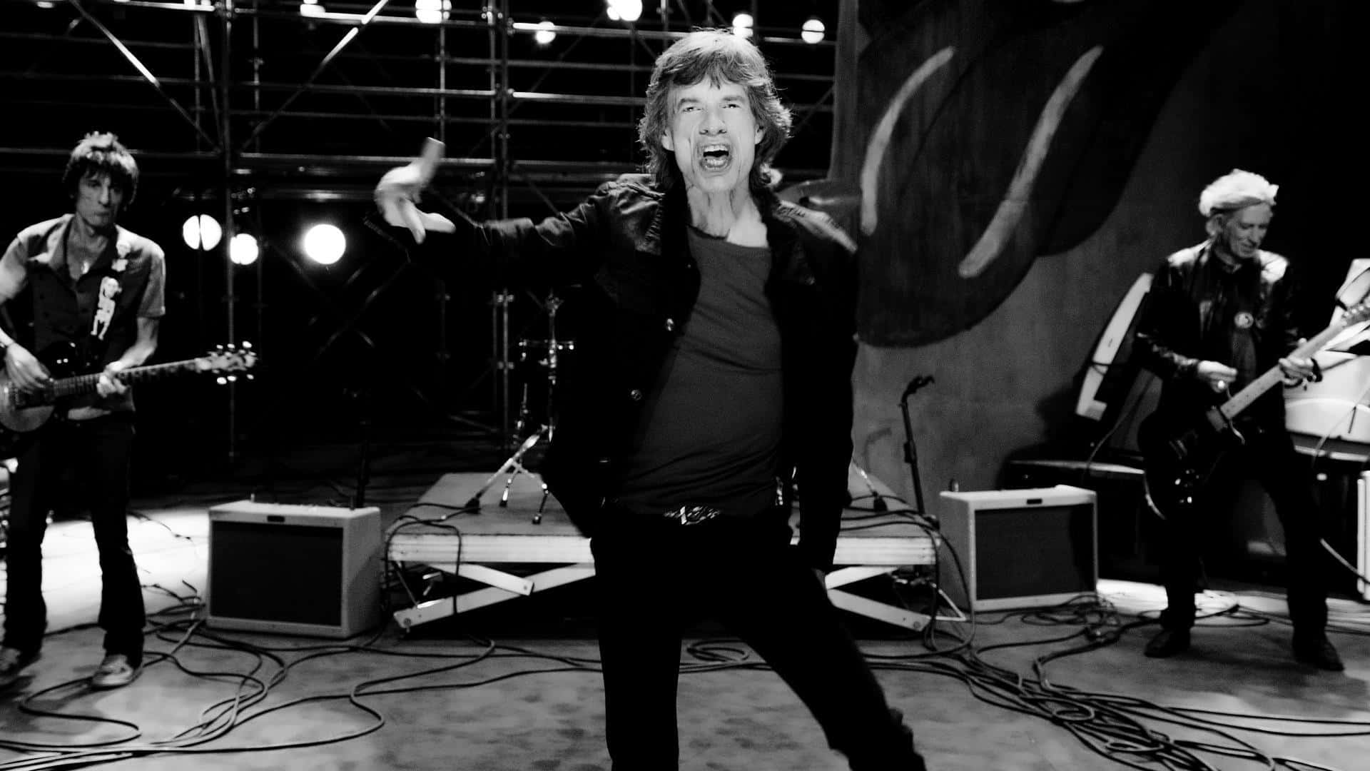 Mick Jagger, black and white photo, rock band, Full HD Desktop Wallpaper