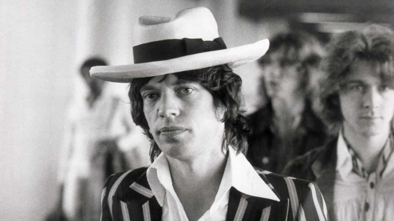 Mick Jagger, white fedora, striped jacket, HD Desktop Wallpaper