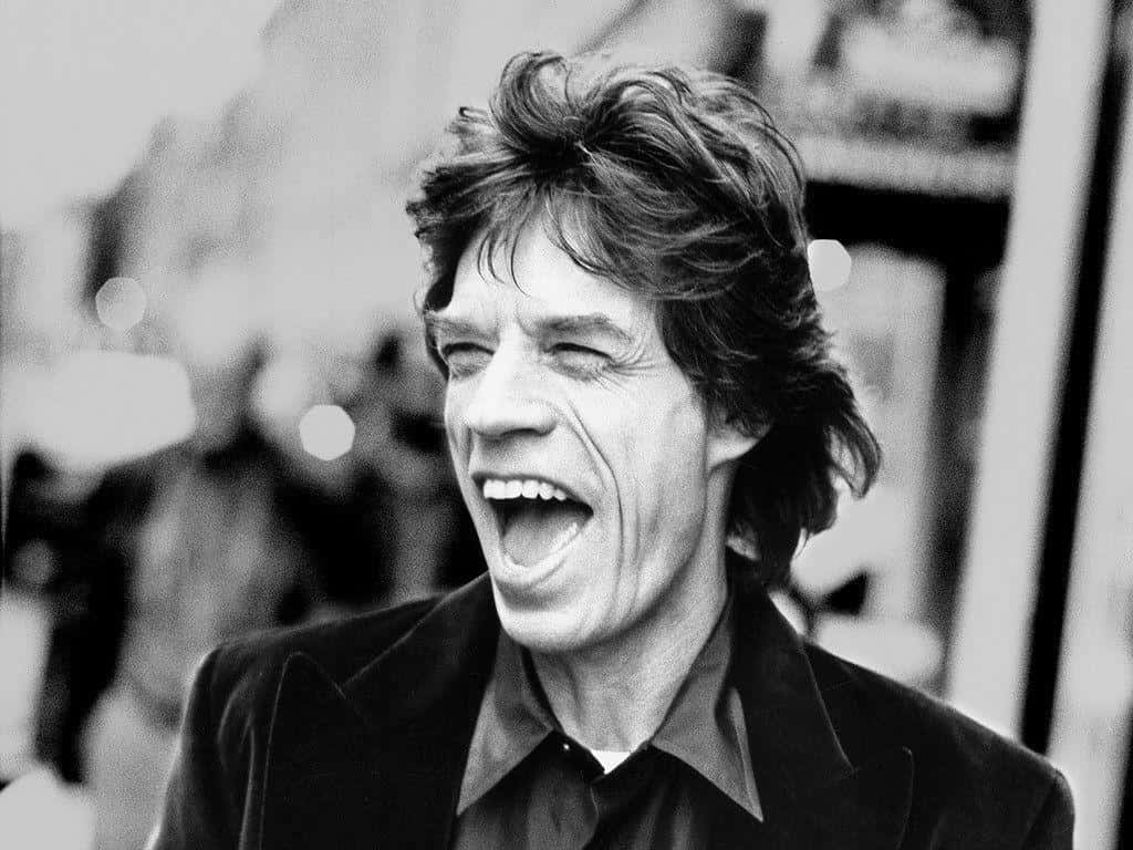 Mick Jagger, black and white portrait, tousled hair, SD Desktop Wallpaper