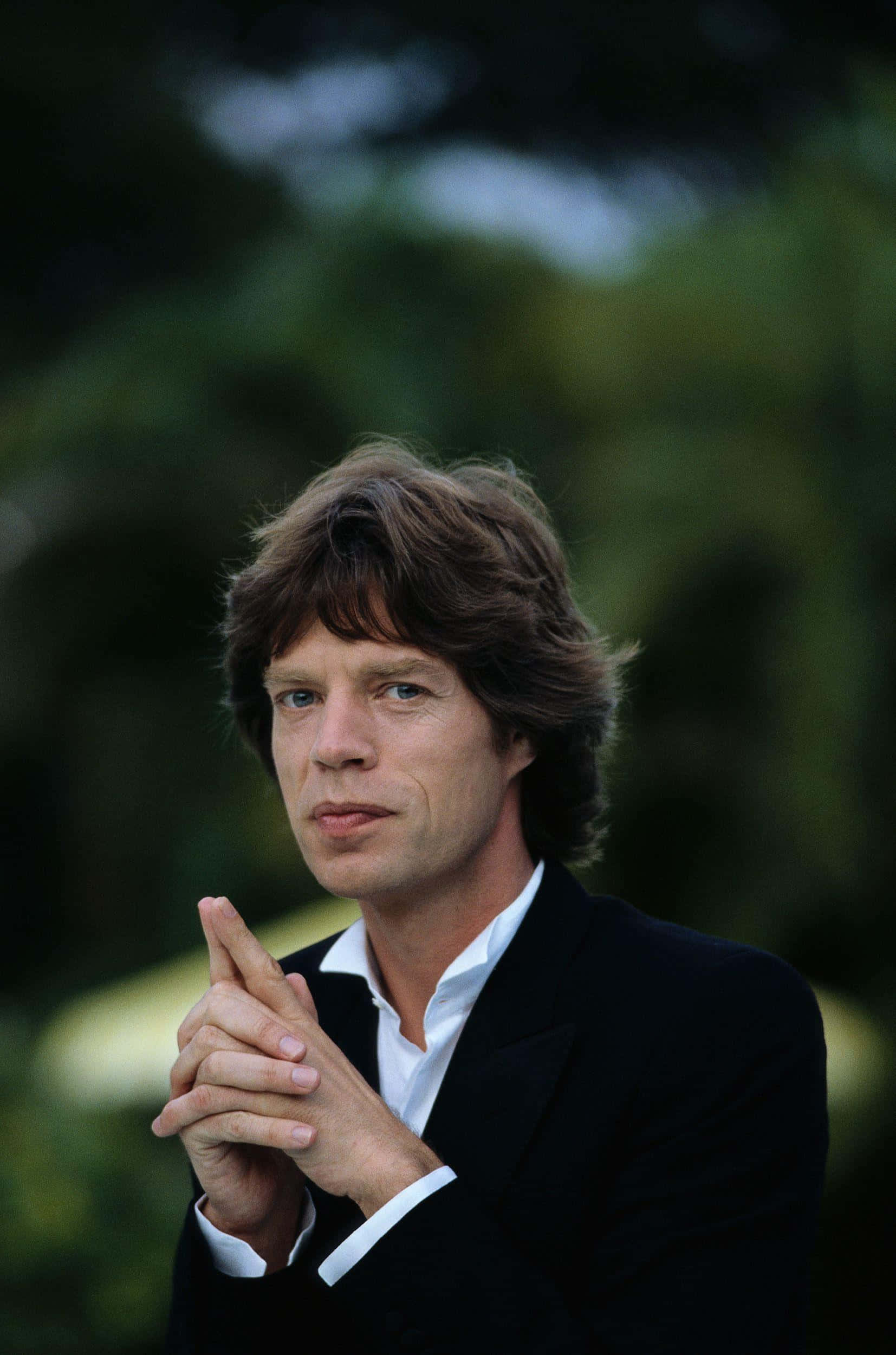 Mick Jagger, black suit, white shirt, Full HD Phone Wallpaper