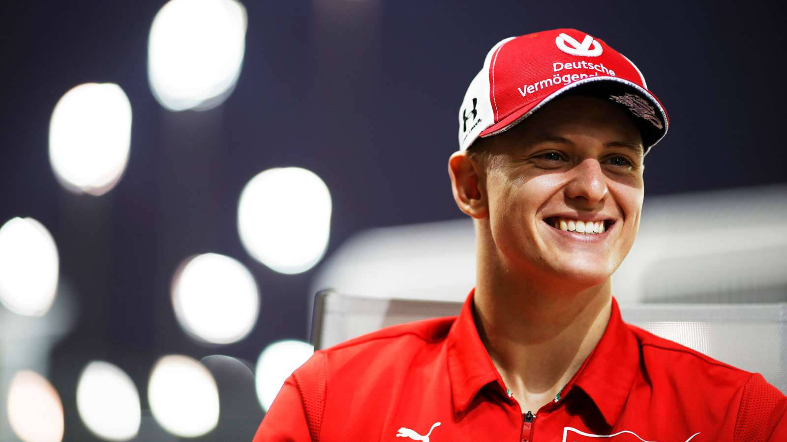 Mick Schumacher, red cap, red shirt, HD Desktop Wallpaper